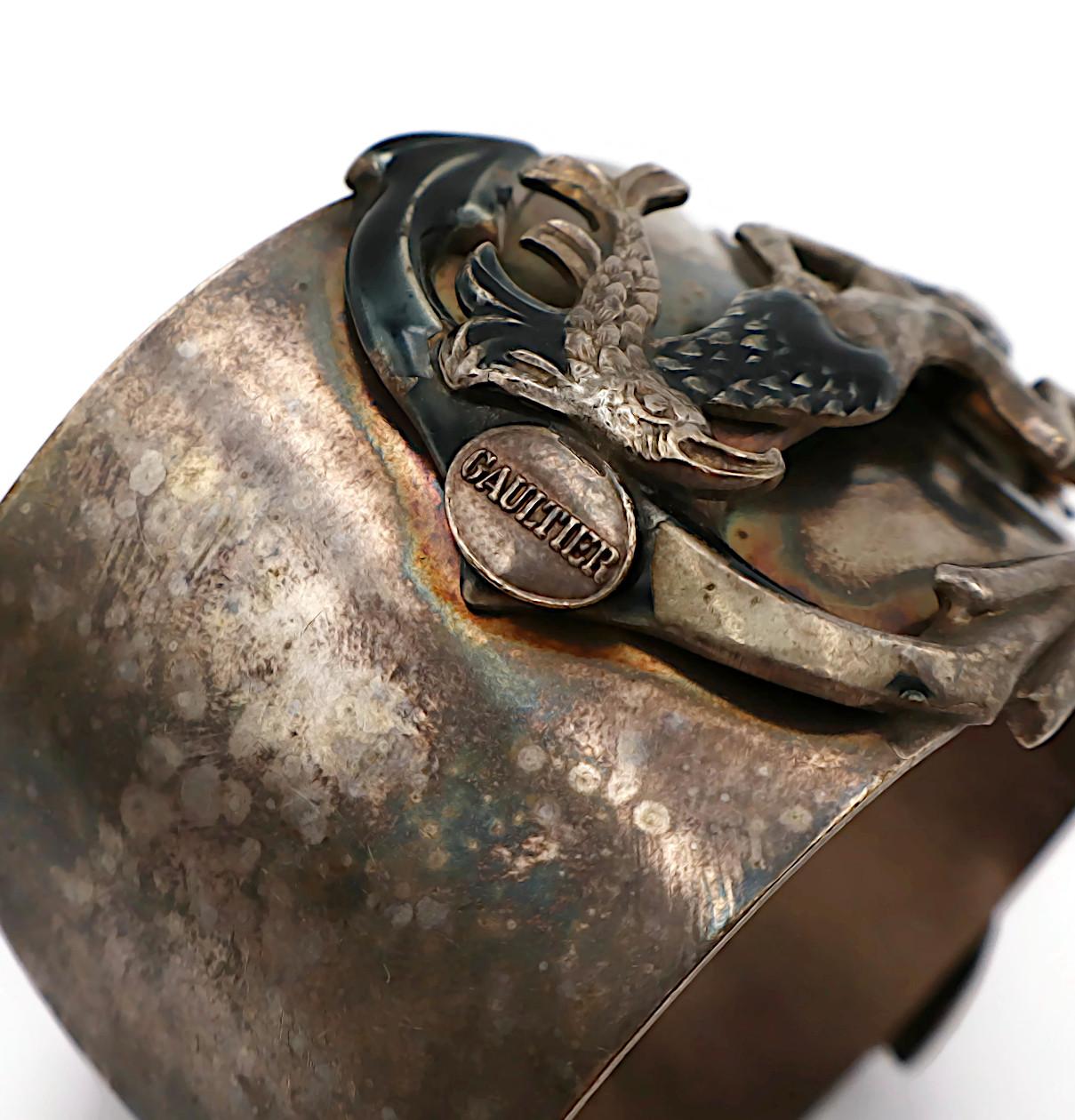 JEAN PAUL GAULTIER Vintage Mermaids Anchors Dolphins Memento Mori Cuff Bracelet 5