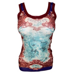 JEAN PAUL GAULTIER Vintage-Tanktop aus Netzstoff mit Logo