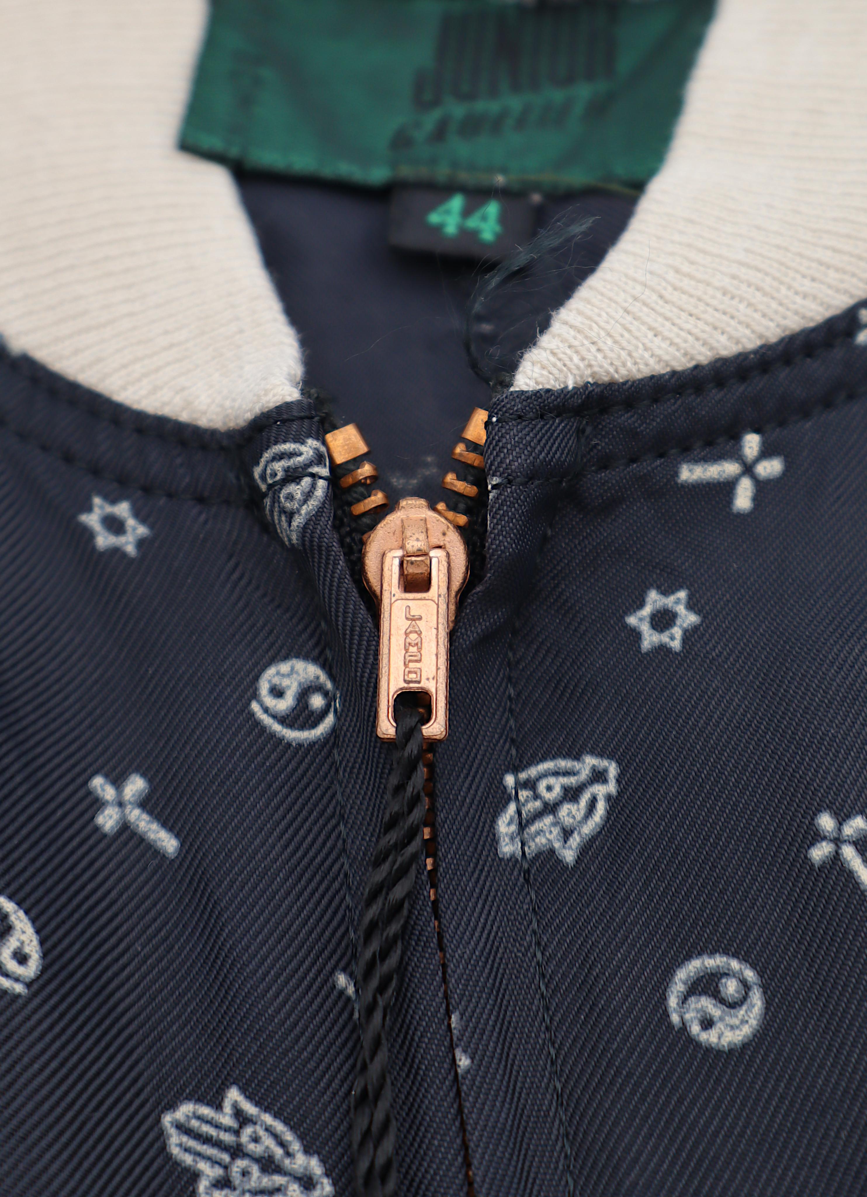JEAN PAUL GAULTIER Vintage Navy Blue Jumpsuit with Syncretic Motif Print en vente 6