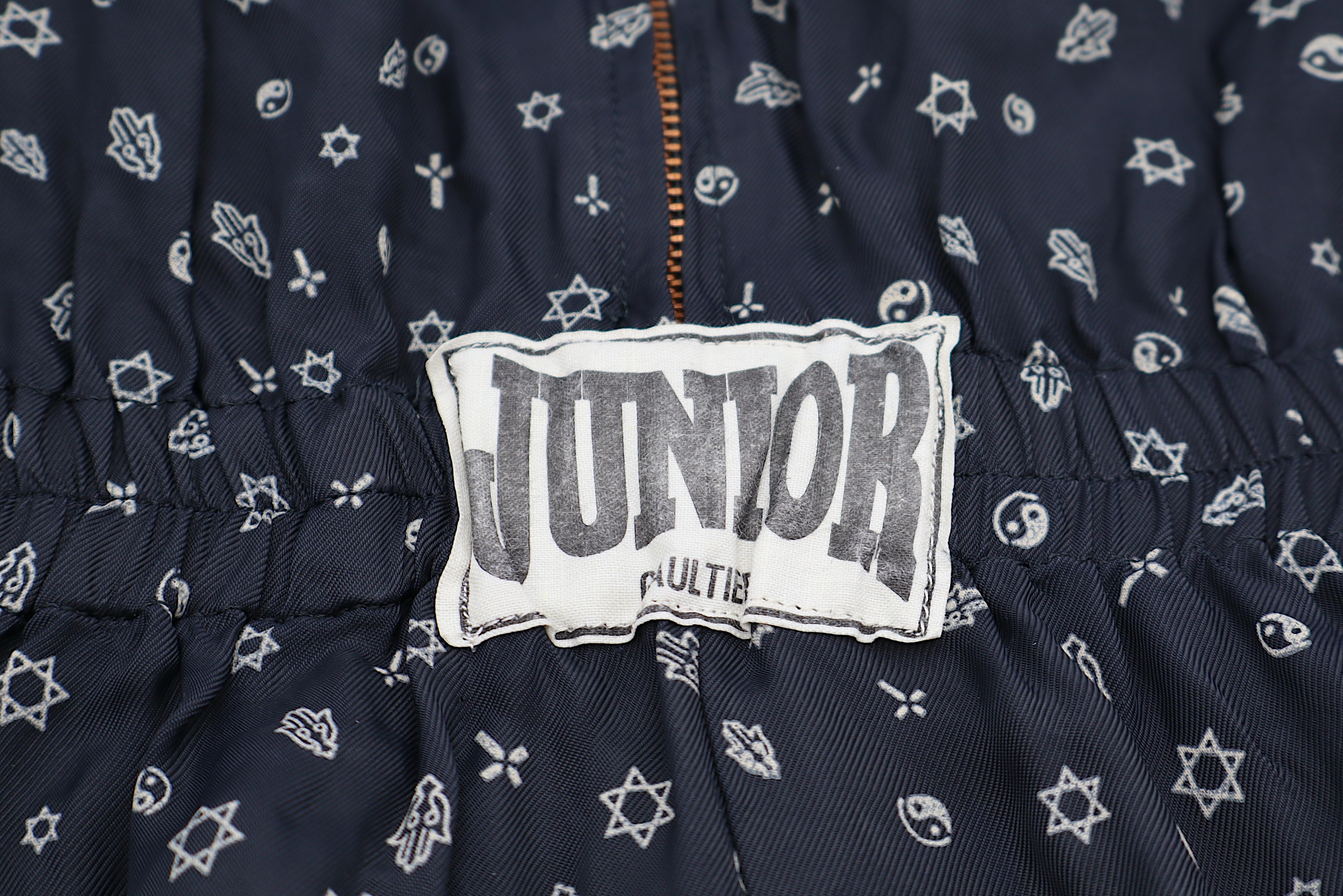 JEAN PAUL GAULTIER Vintage Navy Blue Jumpsuit with Syncretic Motif Print en vente 4