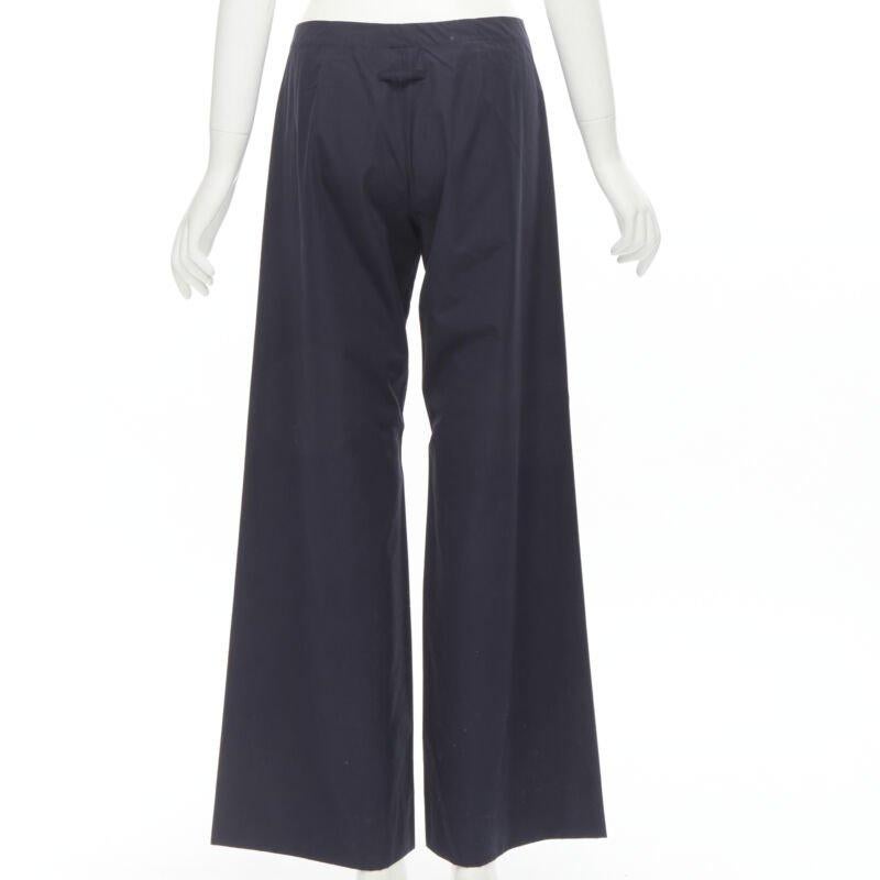 Women's JEAN PAUL GAULTIER Vintage navy silver button wide leg nautical pants IT42 M For Sale