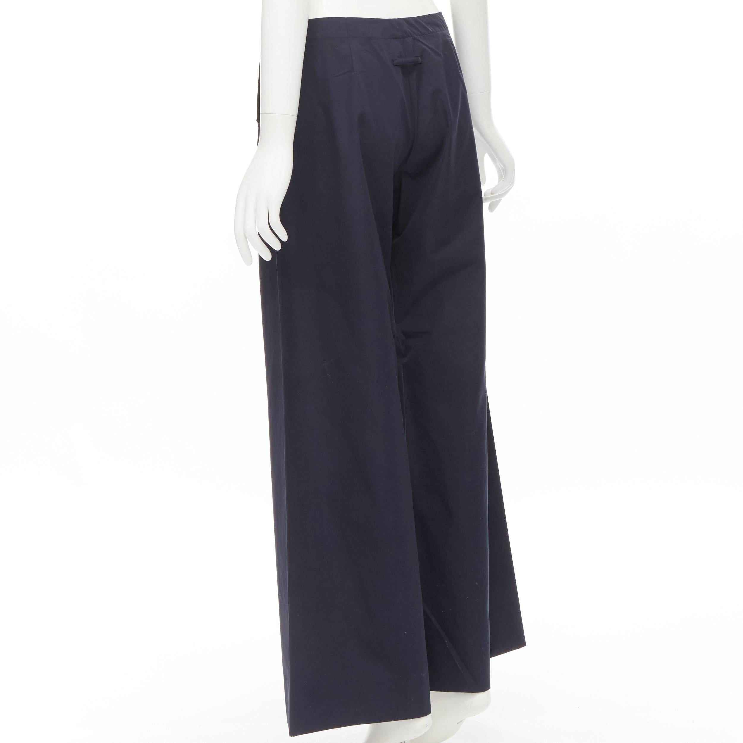 Women's JEAN PAUL GAULTIER Vintage navy silver button wide leg nautical pants IT42 M For Sale