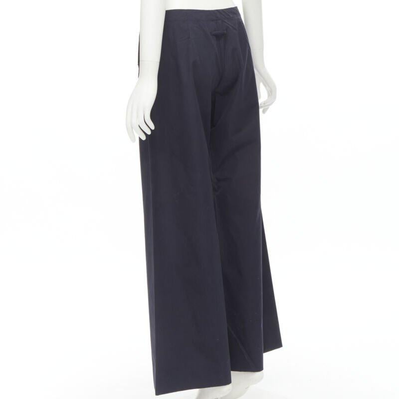 JEAN PAUL GAULTIER Vintage navy silver button wide leg nautical pants IT42 M For Sale 1