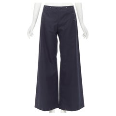 Jean-Paul Gaultier - Pantalon nautique large à boutons, bleu marine, vintage, taille IT 42 M