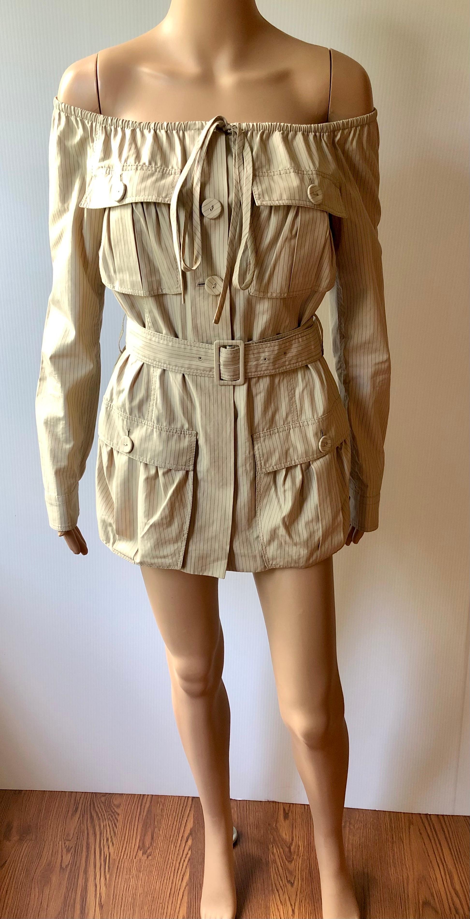 Jean Paul Gaultier Vintage Off Shoulder Tunika Blazer Kleid IT 42

