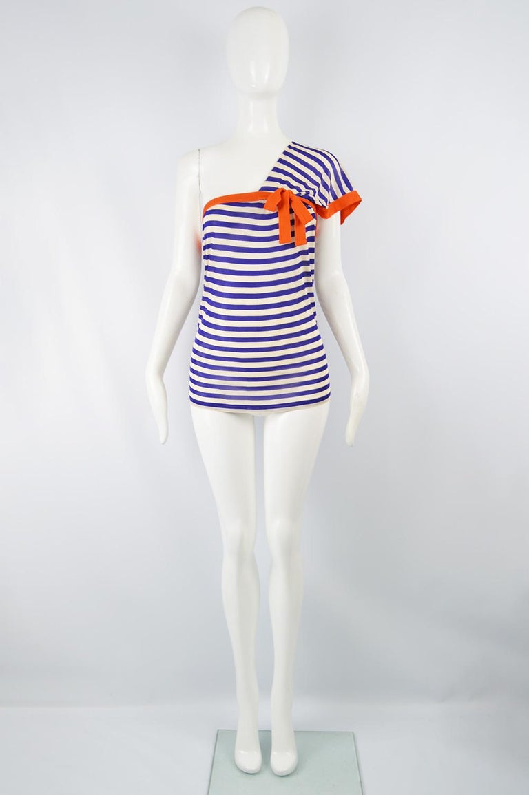 Jean Paul Gaultier Vintage One Shouldered Nautical Stripe Vintage jean-paul-gaultier-vintage-one-shouldered-nautical-stripe-vintage