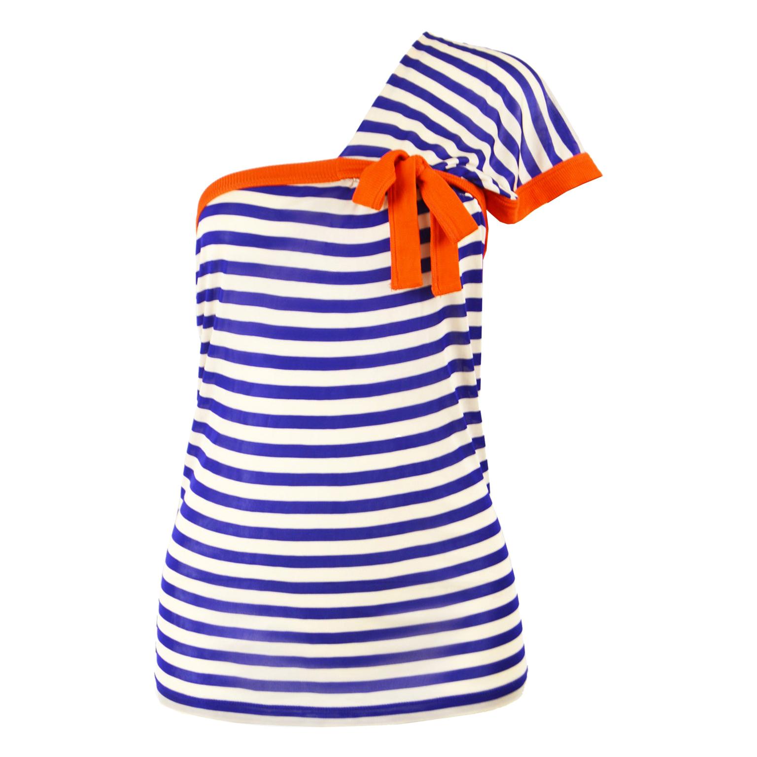 Jean Paul Gaultier Vintage One Shouldered Nautical Stripe Vintage jean-paul-gaultier-vintage-one-shouldered-nautical-stripe-vintage
