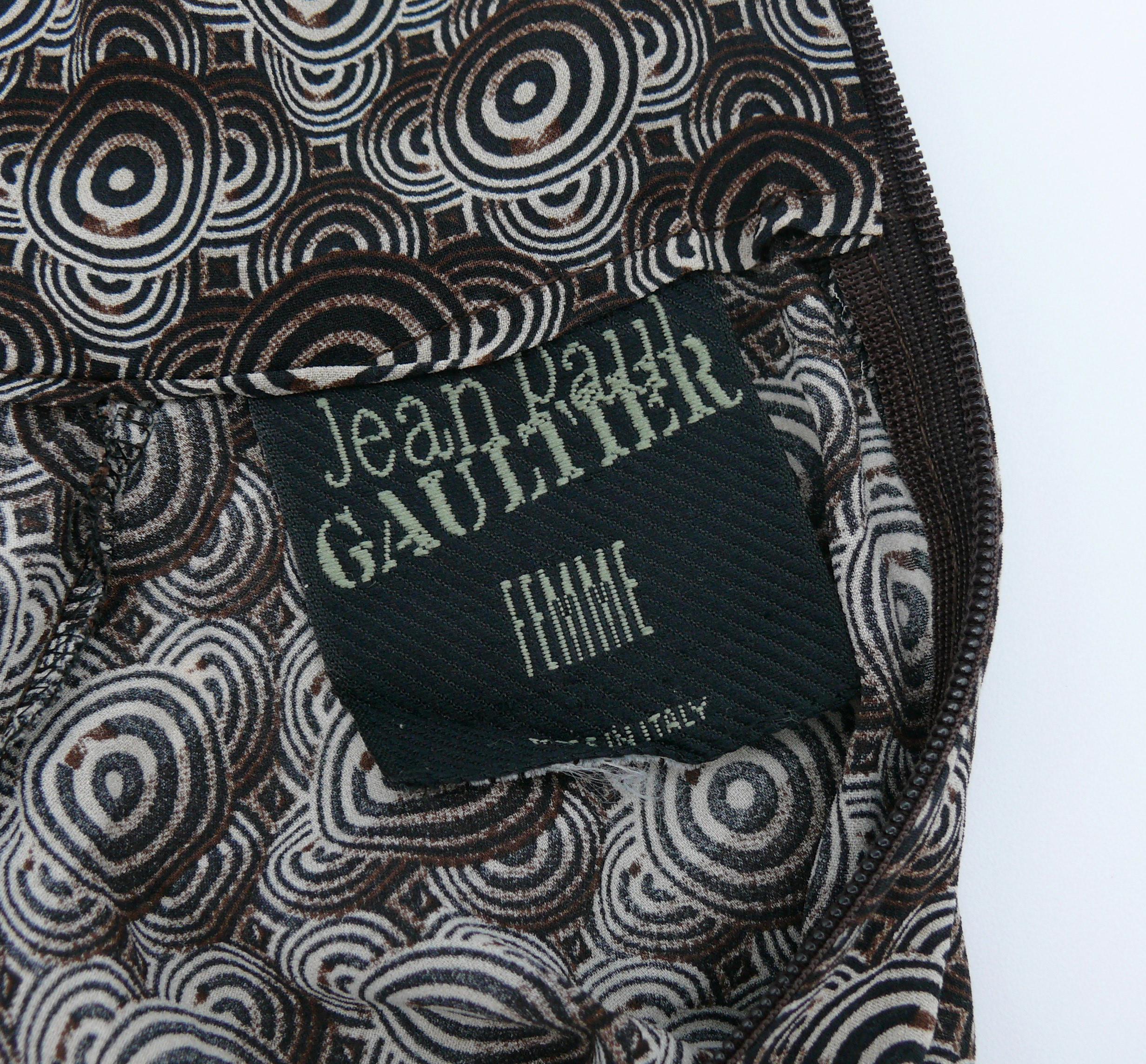 Jean Paul Gaultier Vintage Op Art Long Sleeve Jumpsuit US Size 8 For Sale 3