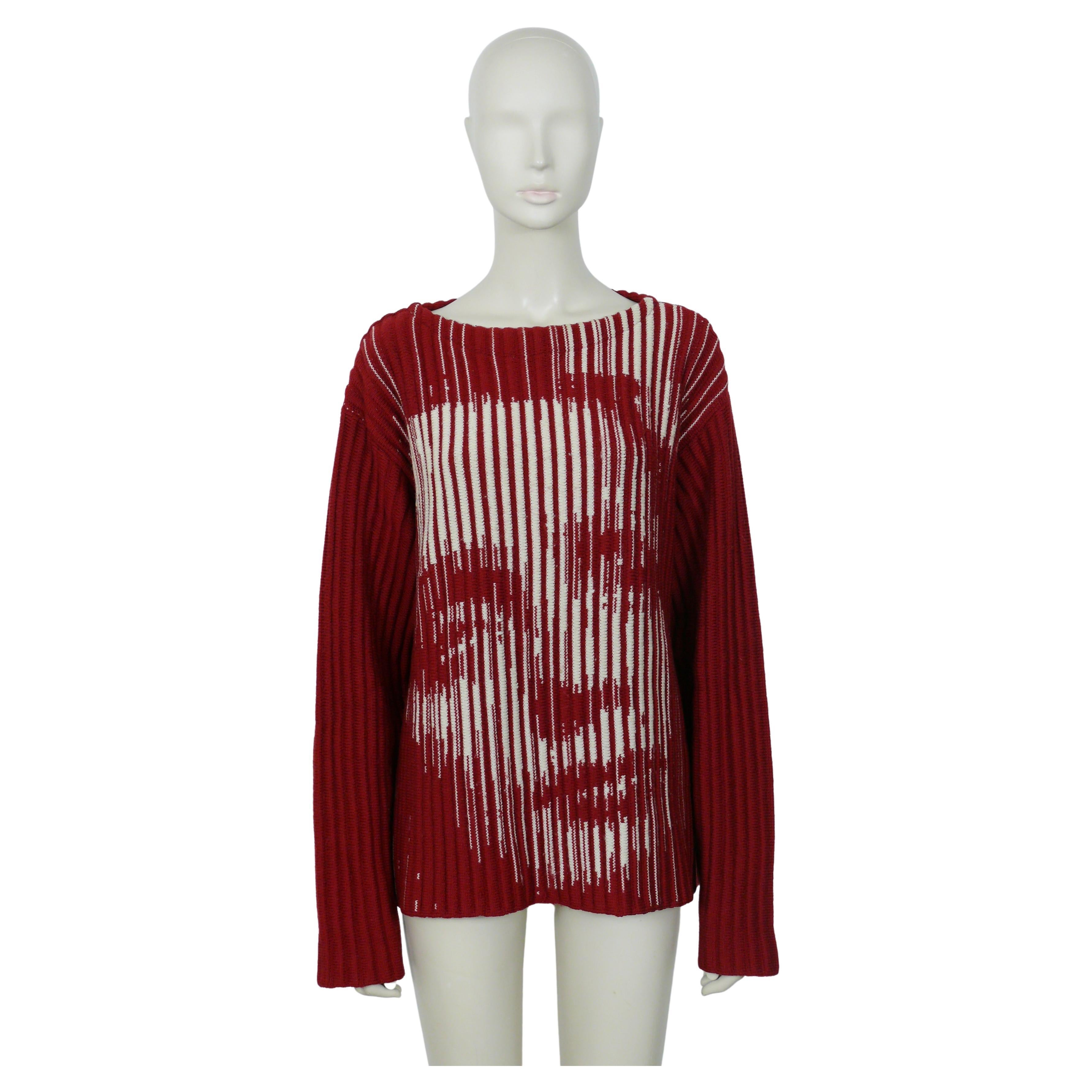 Jean Paul Gaultier Vintage Optical Illusion Dietrich Mens Sweater Size L