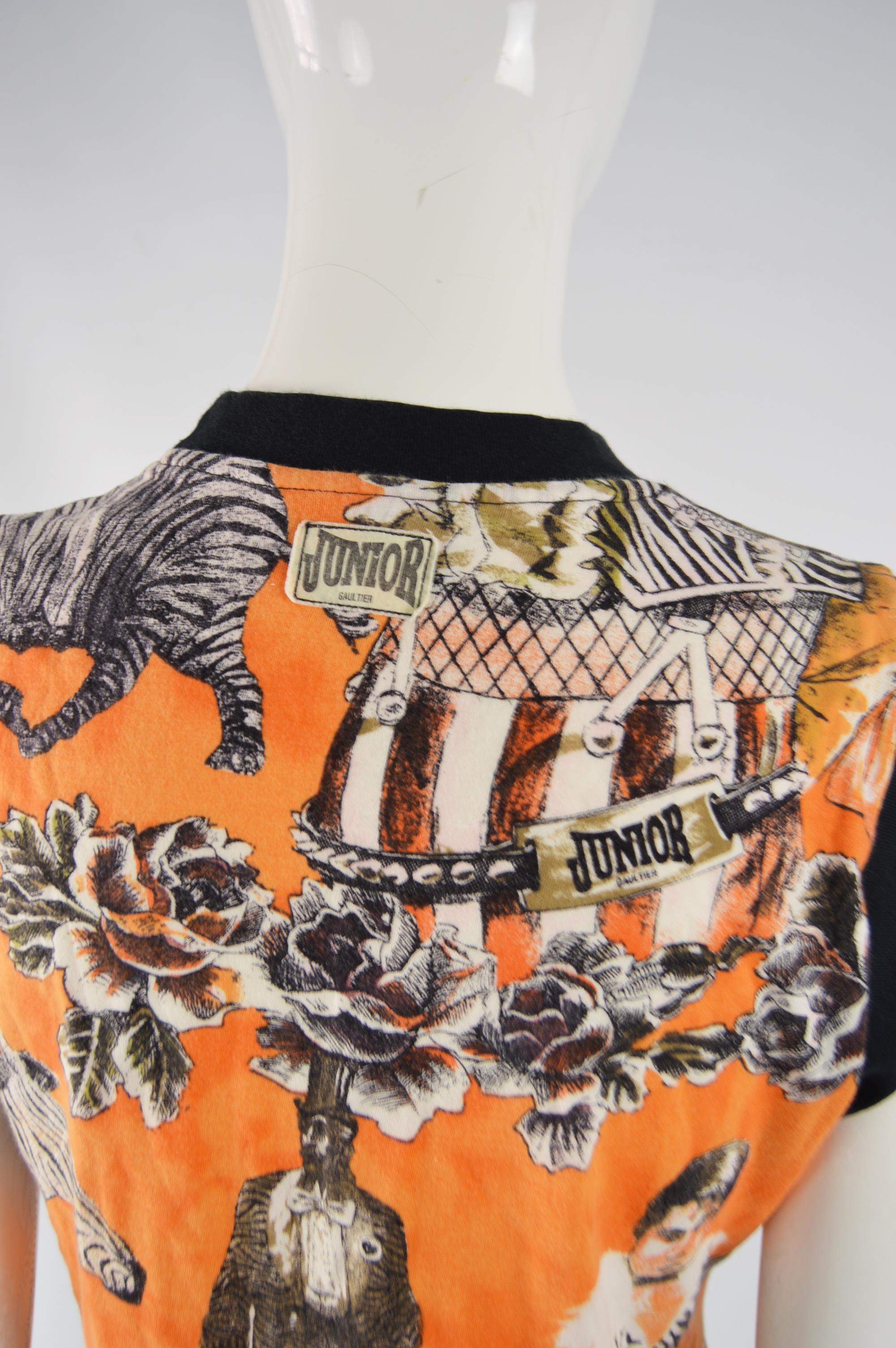 Jean Paul Gaultier Vintage Orange Pop Art Vest Tank Top 2