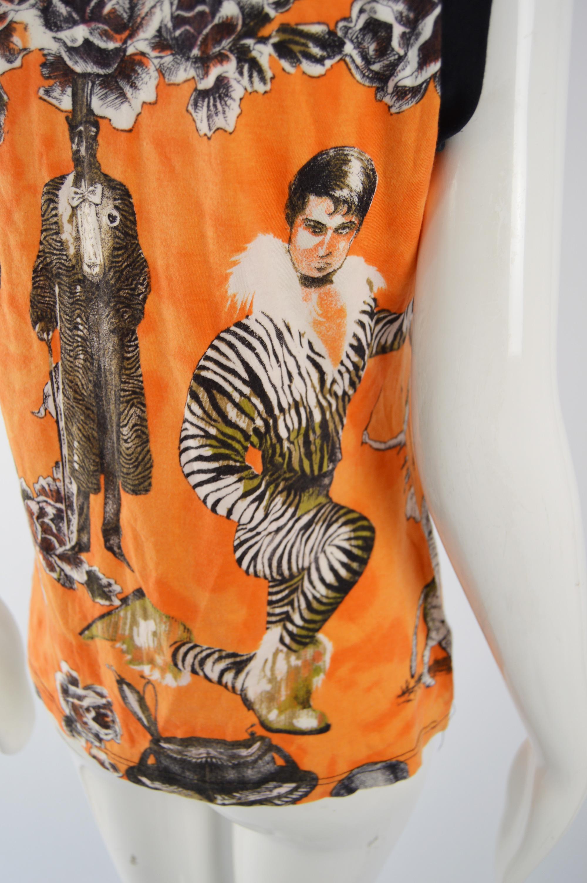 Jean Paul Gaultier Vintage Orange Pop Art Vest Tank Top 3