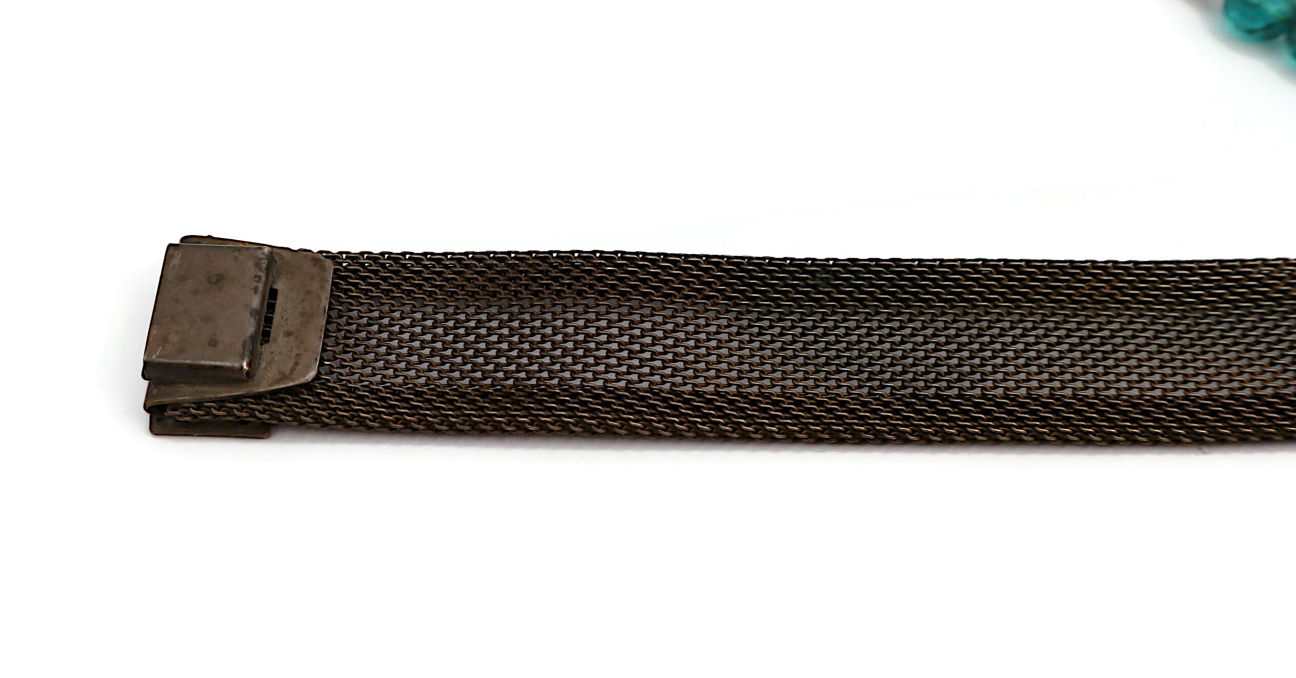 JEAN PAUL GAULTIER (Zugeschrieben) Vintage Choker-Halskette aus oxidiertem Metallgeflecht im Angebot 7