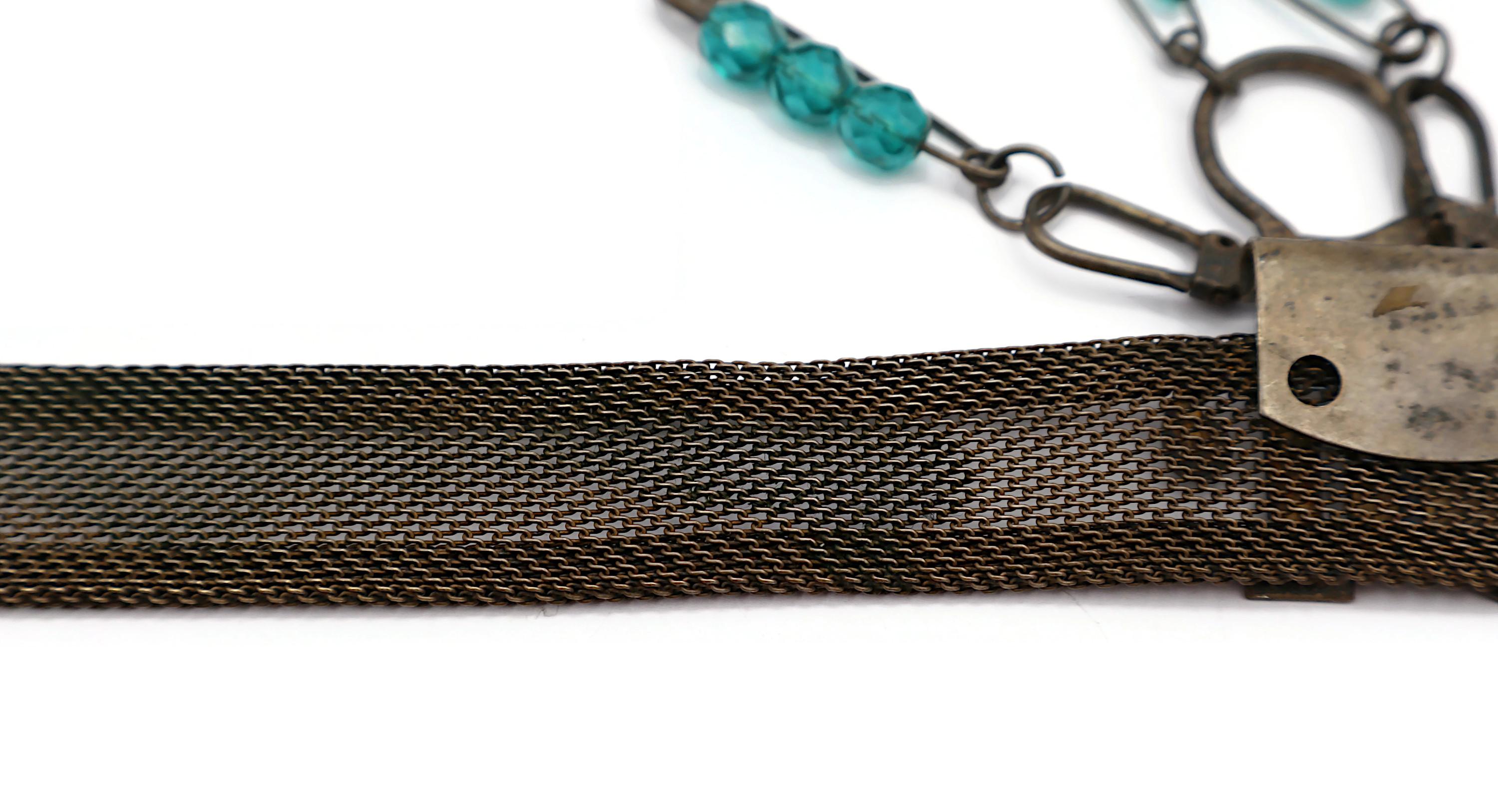 JEAN PAUL GAULTIER (Zugeschrieben) Vintage Choker-Halskette aus oxidiertem Metallgeflecht im Angebot 8