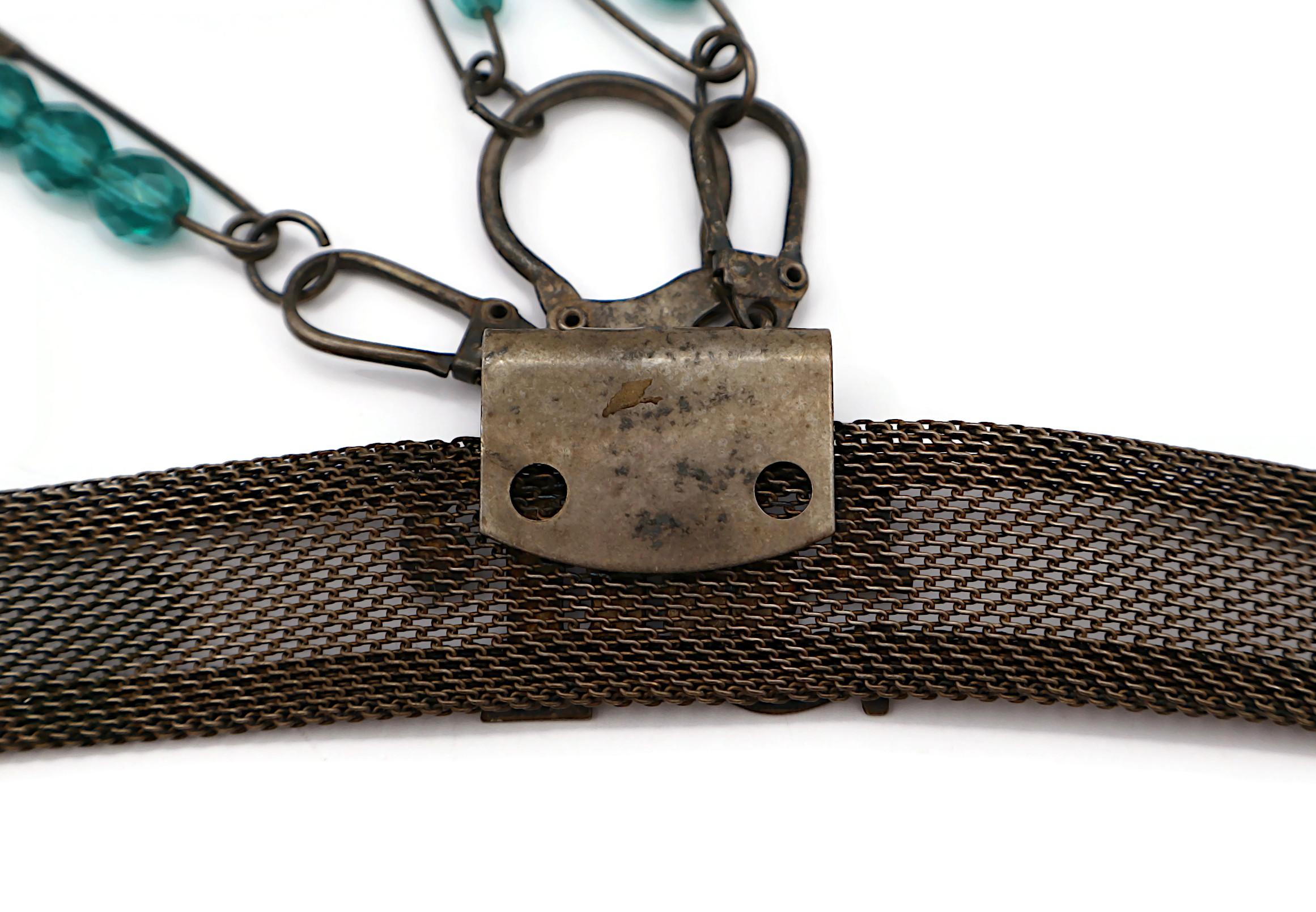 JEAN PAUL GAULTIER (Zugeschrieben) Vintage Choker-Halskette aus oxidiertem Metallgeflecht im Angebot 9