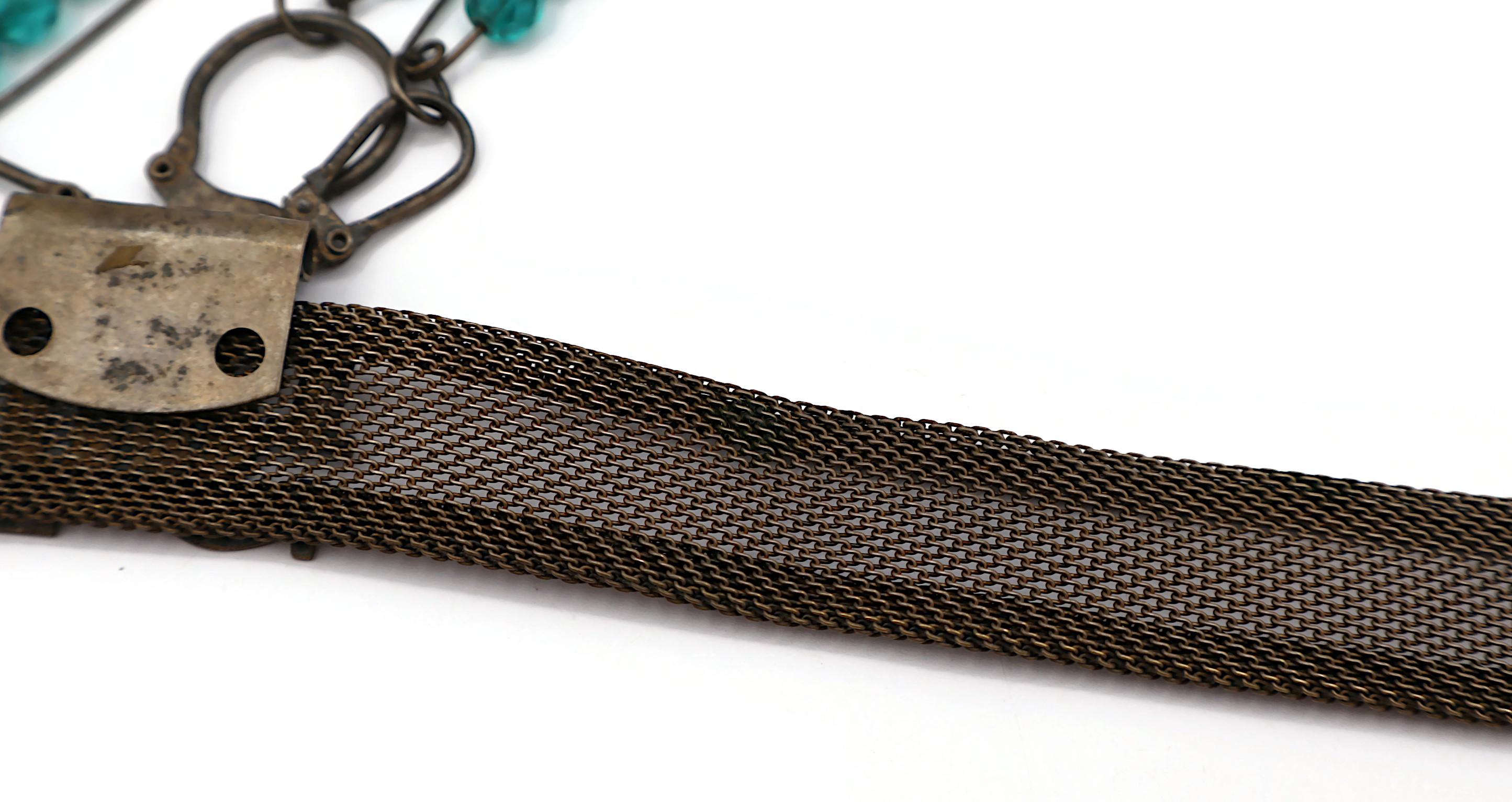 JEAN PAUL GAULTIER (Zugeschrieben) Vintage Choker-Halskette aus oxidiertem Metallgeflecht im Angebot 10