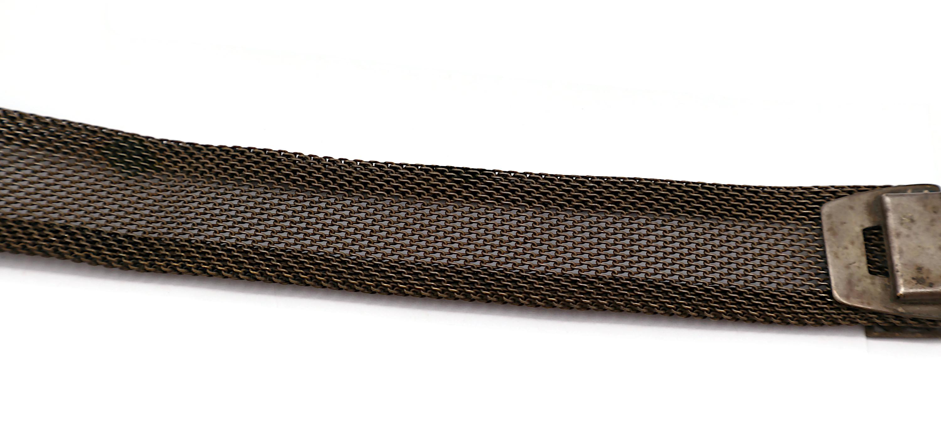 JEAN PAUL GAULTIER (Zugeschrieben) Vintage Choker-Halskette aus oxidiertem Metallgeflecht im Angebot 11