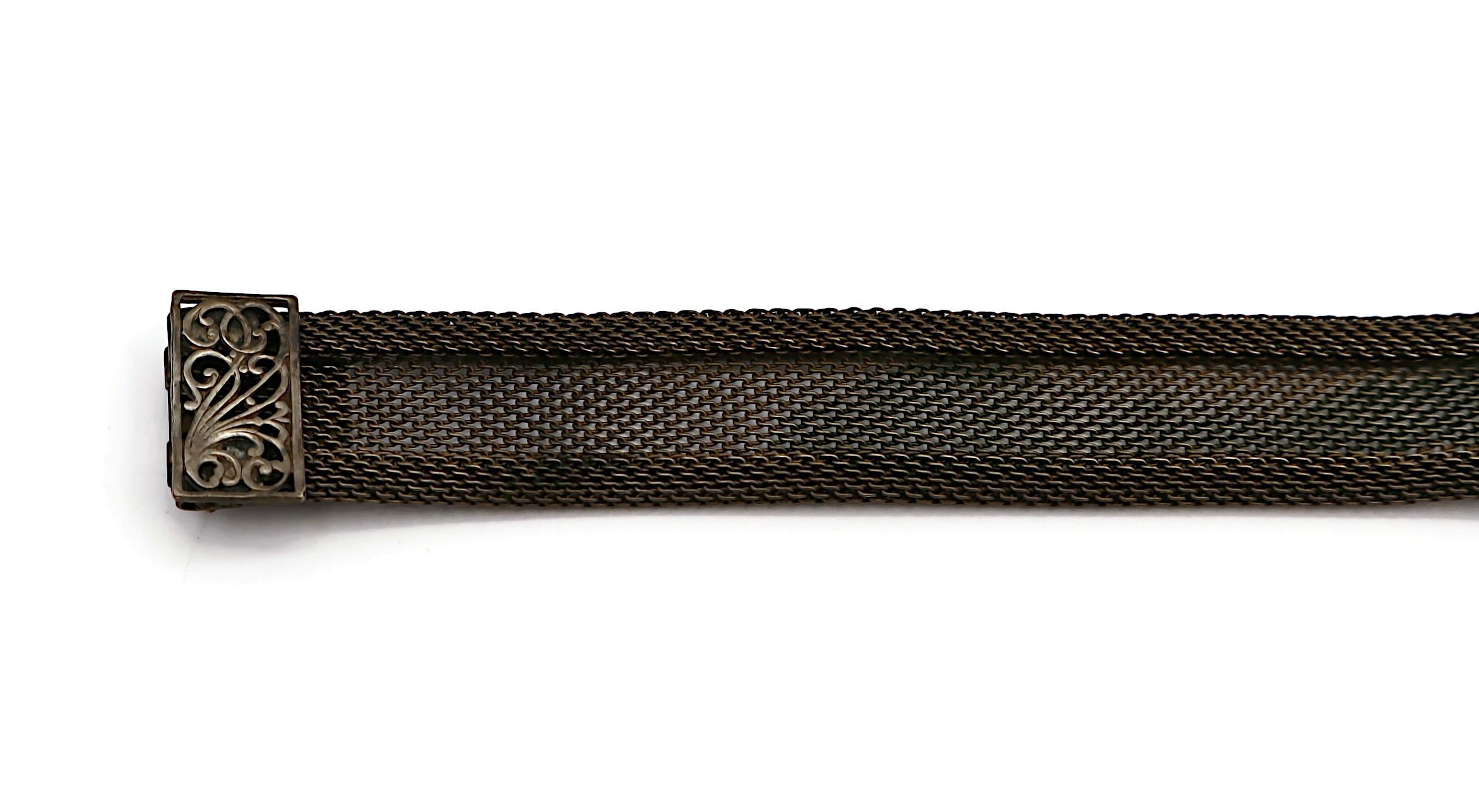 JEAN PAUL GAULTIER (Zugeschrieben) Vintage Choker-Halskette aus oxidiertem Metallgeflecht Damen im Angebot
