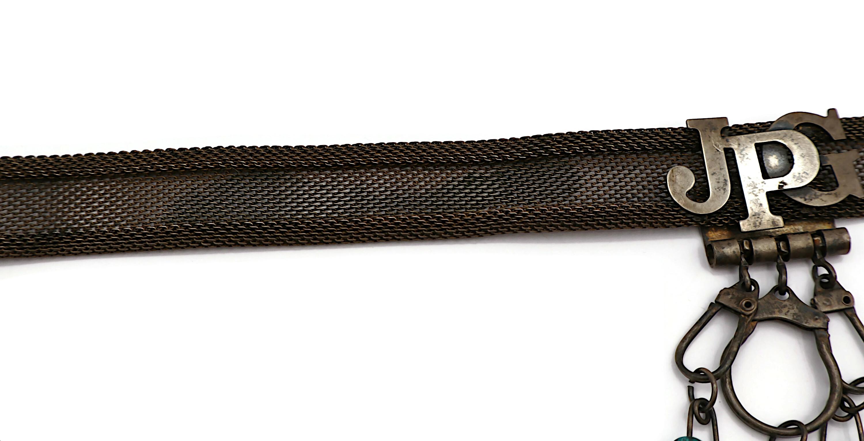 JEAN PAUL GAULTIER (Zugeschrieben) Vintage Choker-Halskette aus oxidiertem Metallgeflecht im Angebot 1