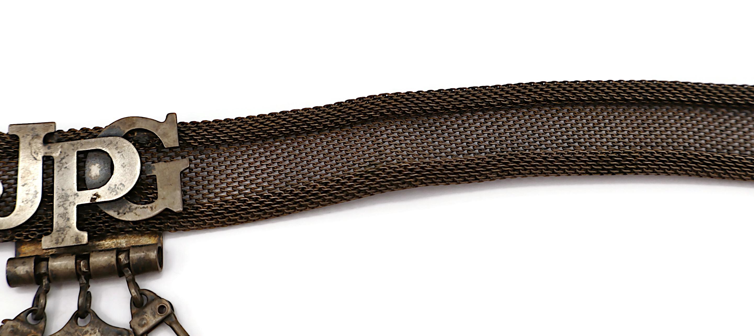 JEAN PAUL GAULTIER (Zugeschrieben) Vintage Choker-Halskette aus oxidiertem Metallgeflecht im Angebot 4
