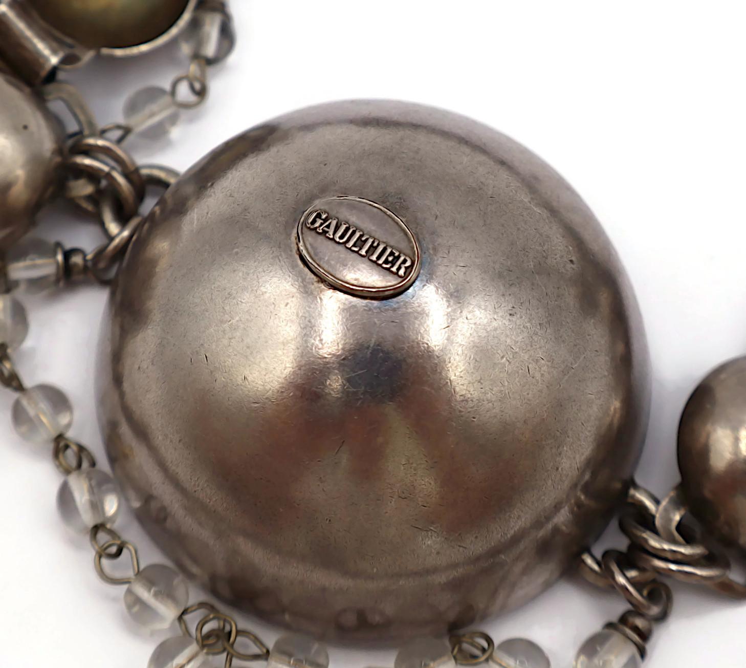 JEAN PAUL GAULTIER Collana vintage in argento ossidato in vendita 11