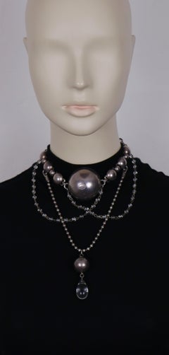 JEAN PAUL GAULTIER Vintage Oxidized Silver Tone Necklace