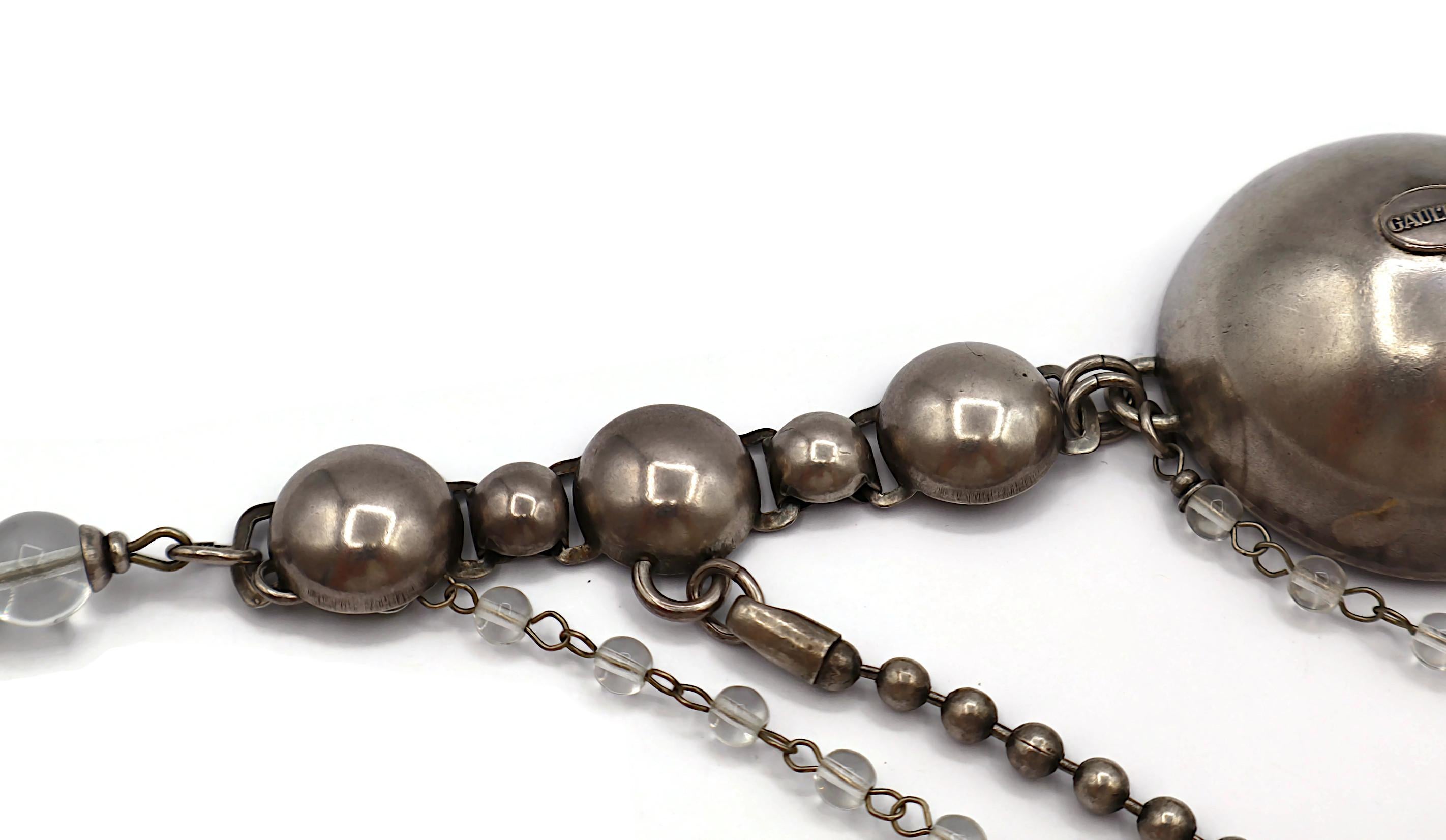 JEAN PAUL GAULTIER Collana vintage in argento ossidato in vendita 1