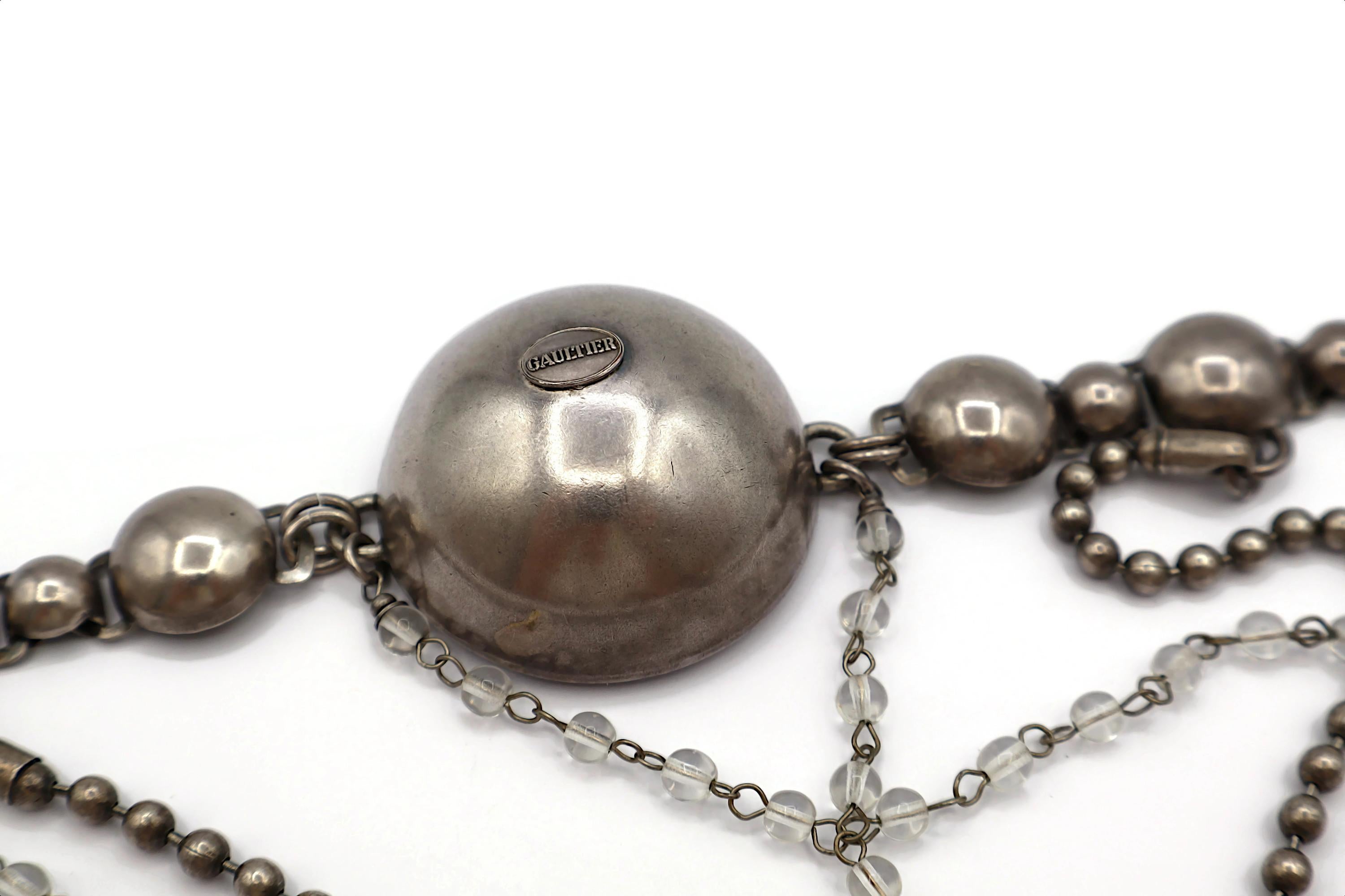 JEAN PAUL GAULTIER Collana vintage in argento ossidato in vendita 2