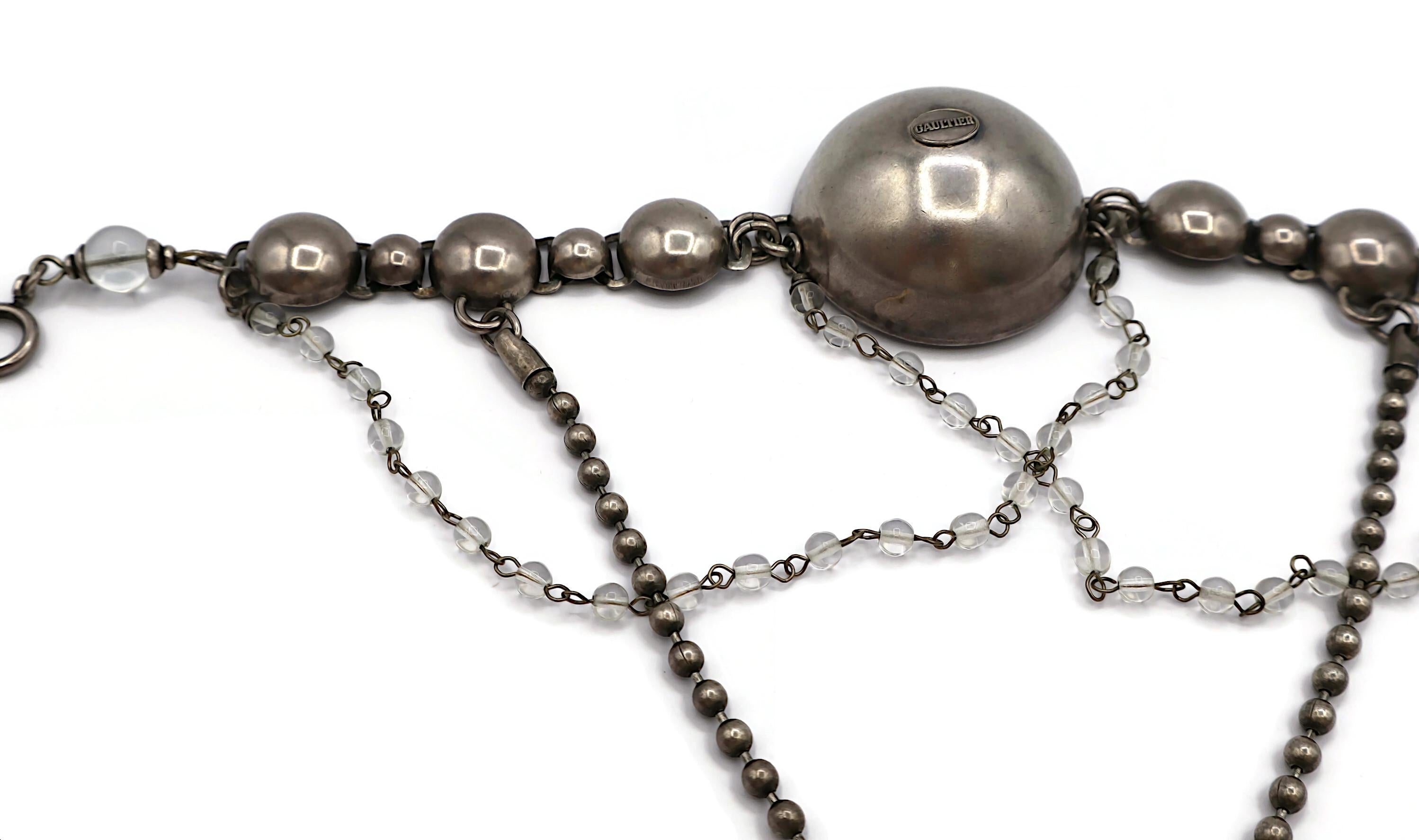 JEAN PAUL GAULTIER Collana vintage in argento ossidato in vendita 7