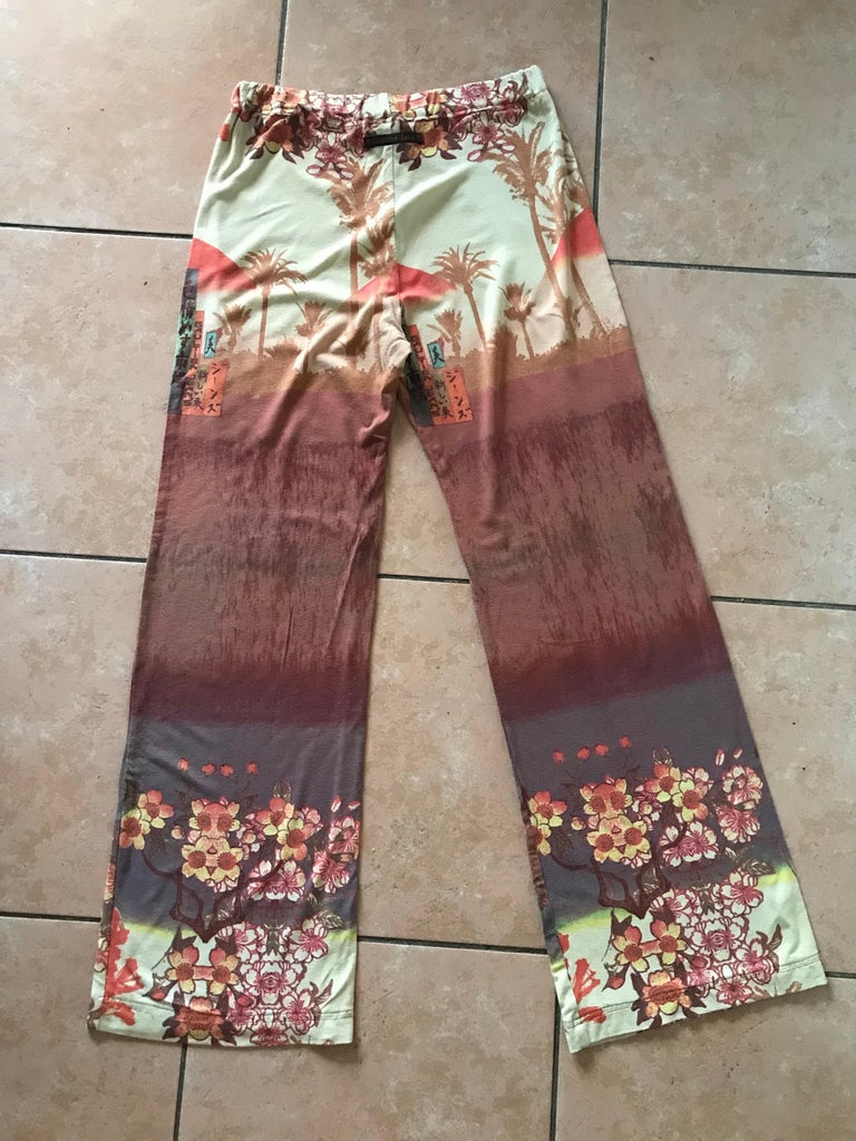 Pantalon Vintage Jean Paul Gaultier Années 90 - Taille 40, Motif Trompe-l'œil, Coton, Occasion Très Bon état