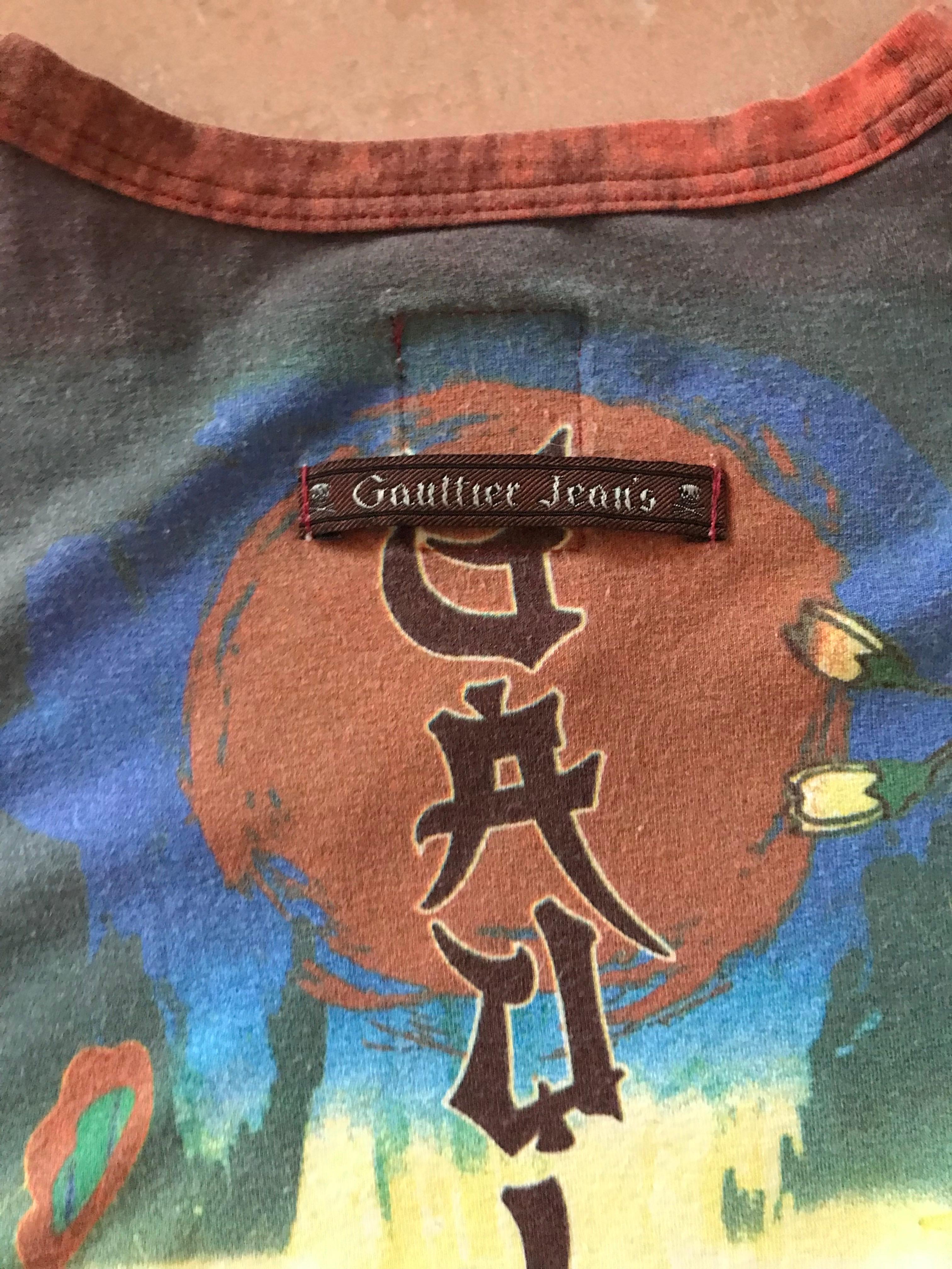 JEAN PAUL GAULTIER Pantalon vintage à motifs japonais. en vente 1