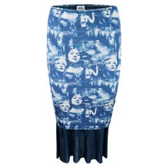 Jean Paul Gaultier Vintage Parisian Print Pleated Hem Skirt