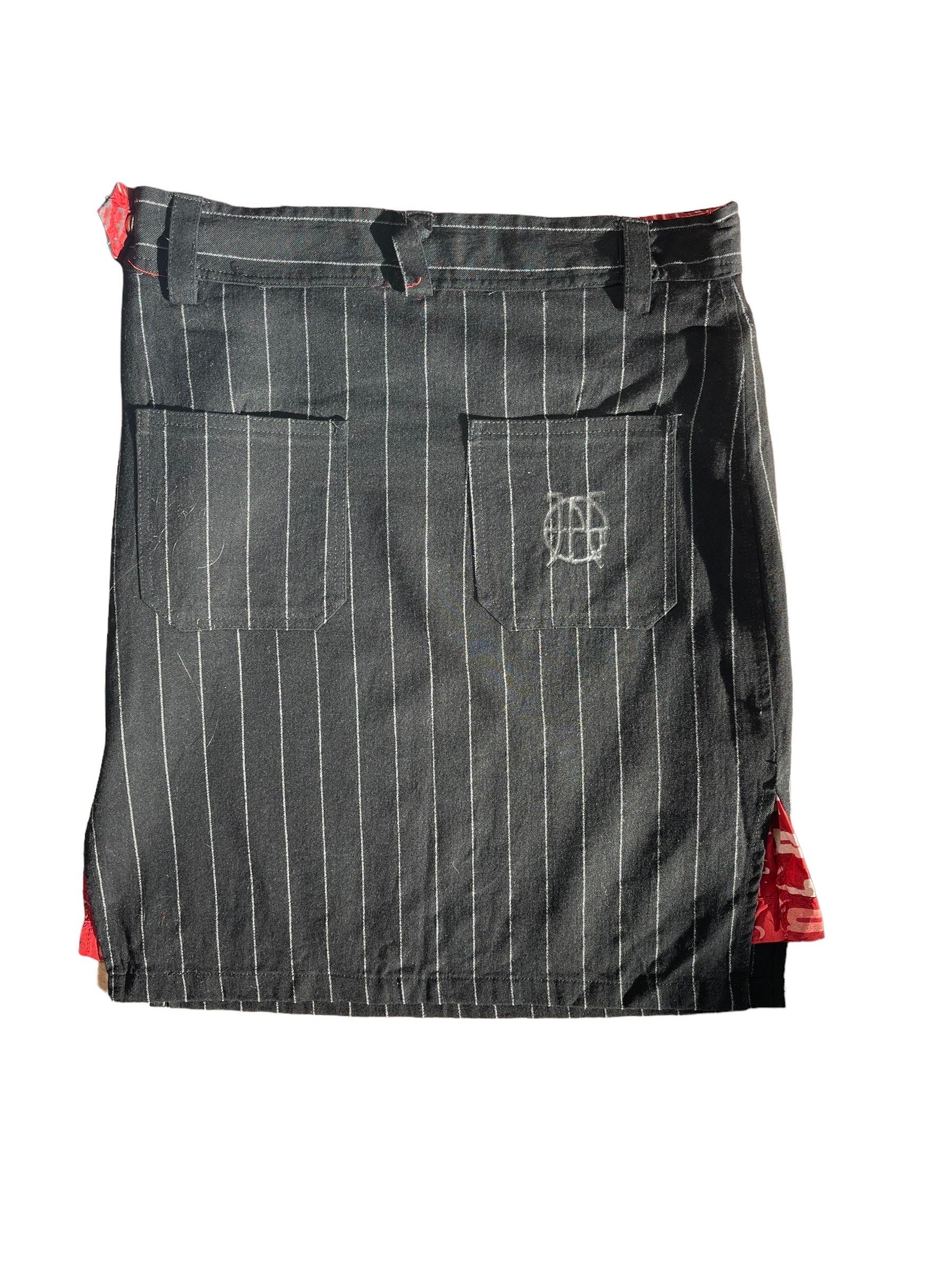 Black Jean Paul Gaultier Vintage Pinstripe Mini Skirt XS For Sale