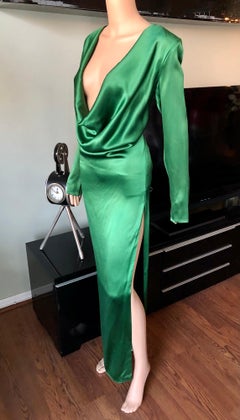 Jean Paul Gaultier Vintage Plunging Neckline Cutout Back Evening Dress Gown