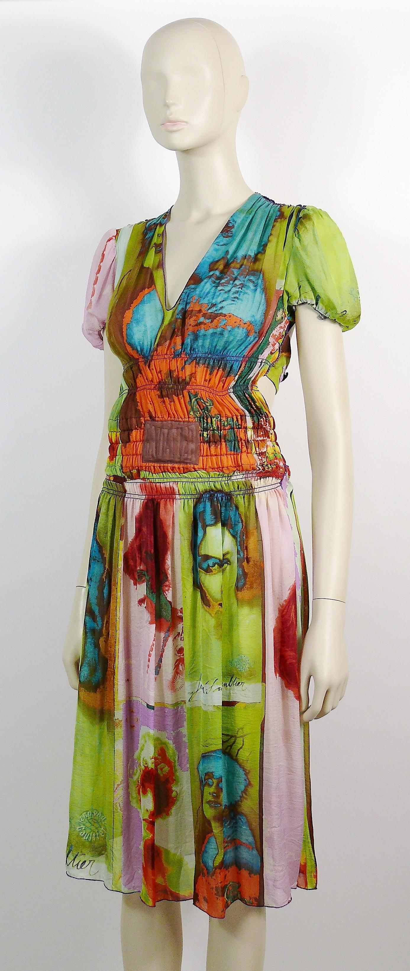 Jean Paul Gaultier Vintage Portrait Photo Print Dress In Excellent Condition In Nice, FR