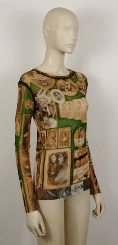 Jean Paul Gaultier Vintage Portraits Dolls Teddy Bears Sheer Mesh Top