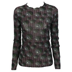 Jean Paul Gaultier Vintage Psychedelic Circles Fuzzi Mesh Top Size L