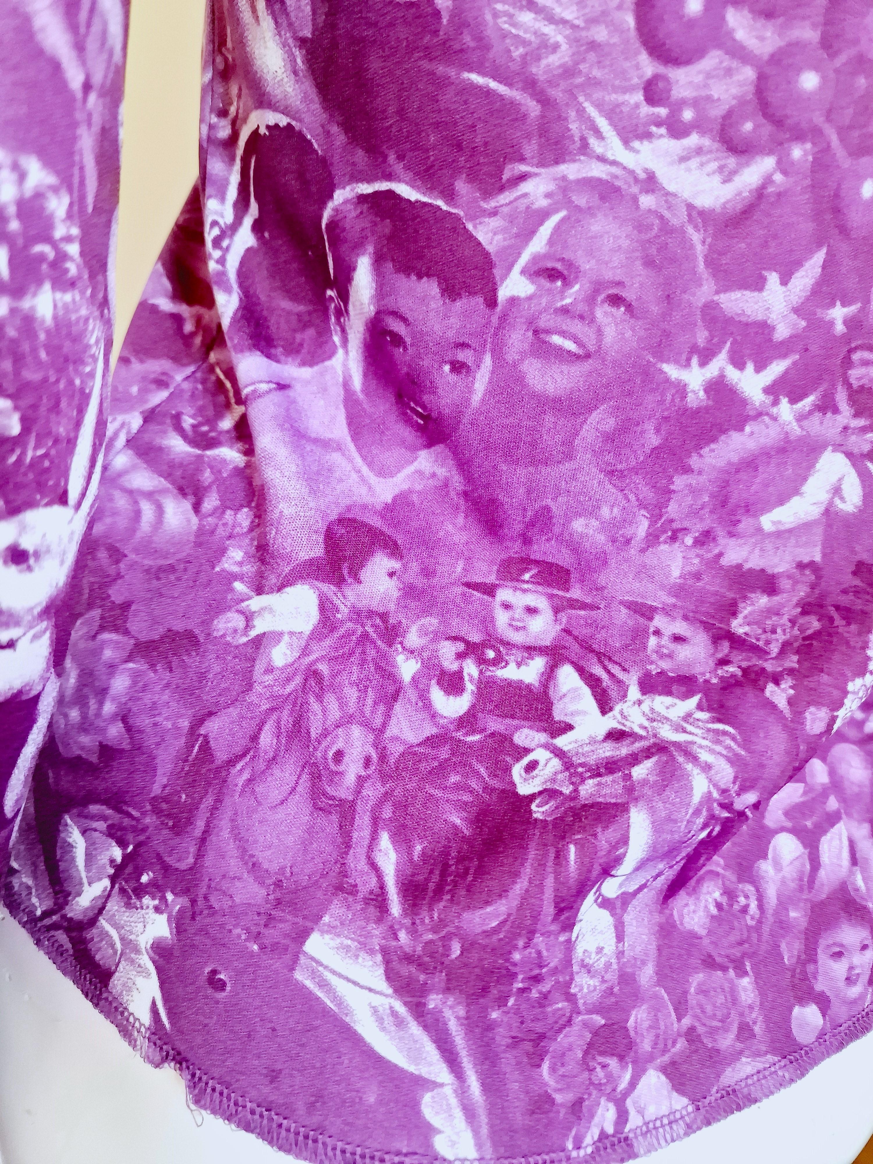 Jean Paul Gaultier Vintage Purple Chinese Children Baby Propagada Top Tee Shirt For Sale 9