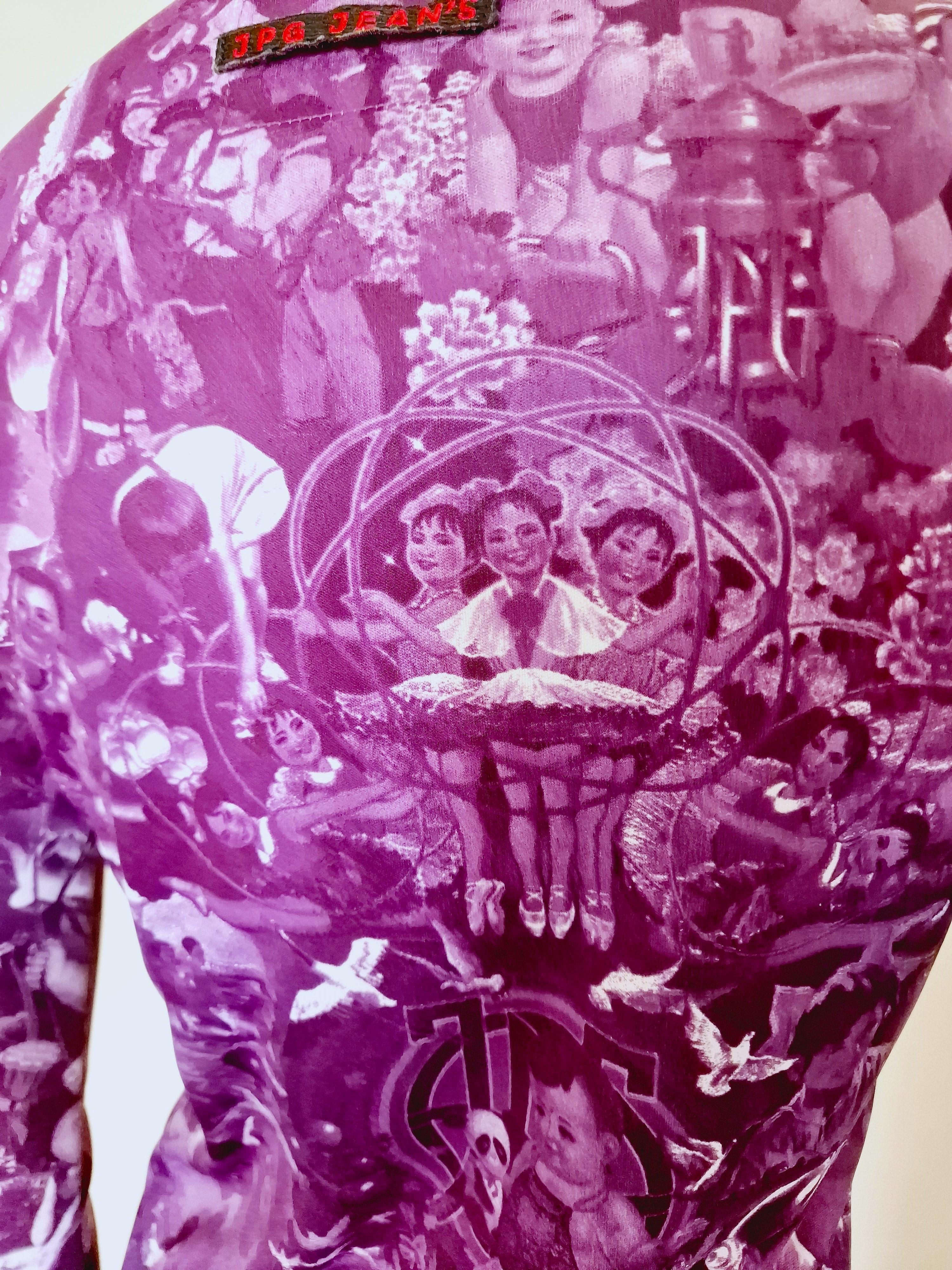 Jean Paul Gaultier Vintage Purple Chinese Children Baby Propagada Top Tee Shirt For Sale 11