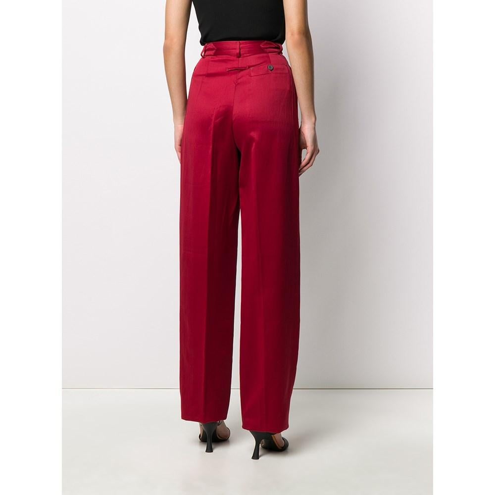 Women's Jean Paul Gaultier Vintage red iridescent cotton 90s trousers