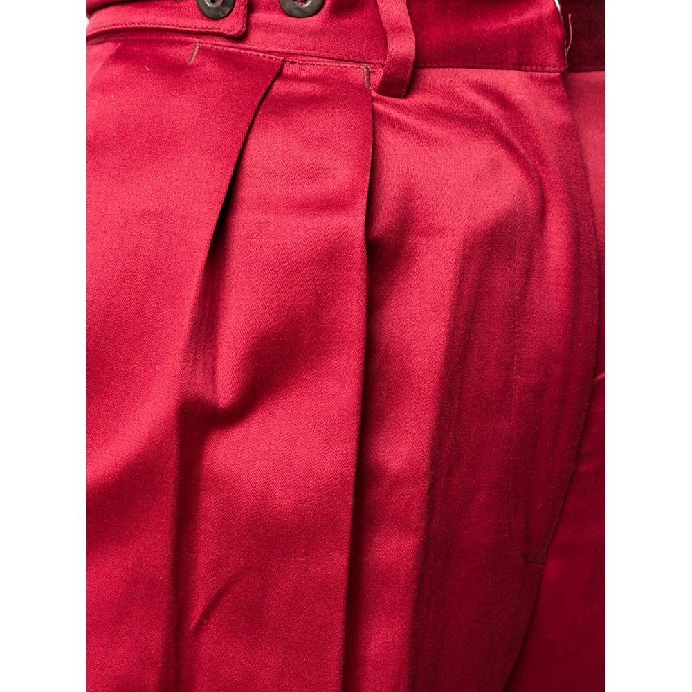 Jean Paul Gaultier Vintage red iridescent cotton 90s trousers 1