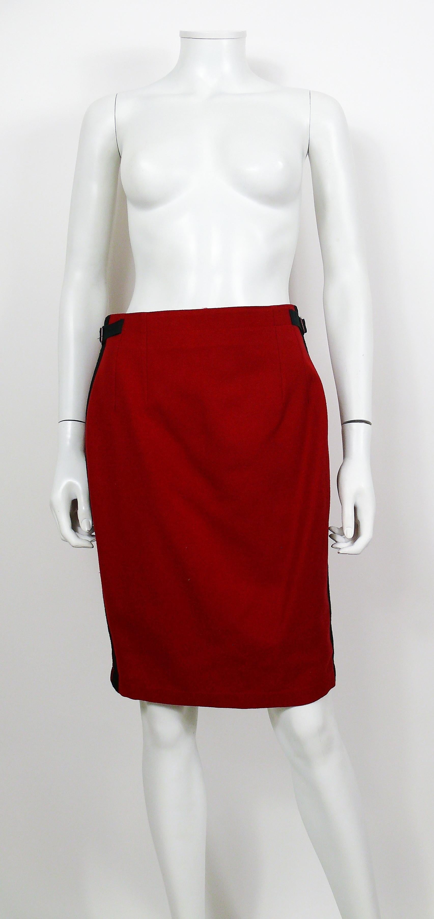 Jean Paul Gaultier Vintage Red Wool Blend Skirt Suit 2
