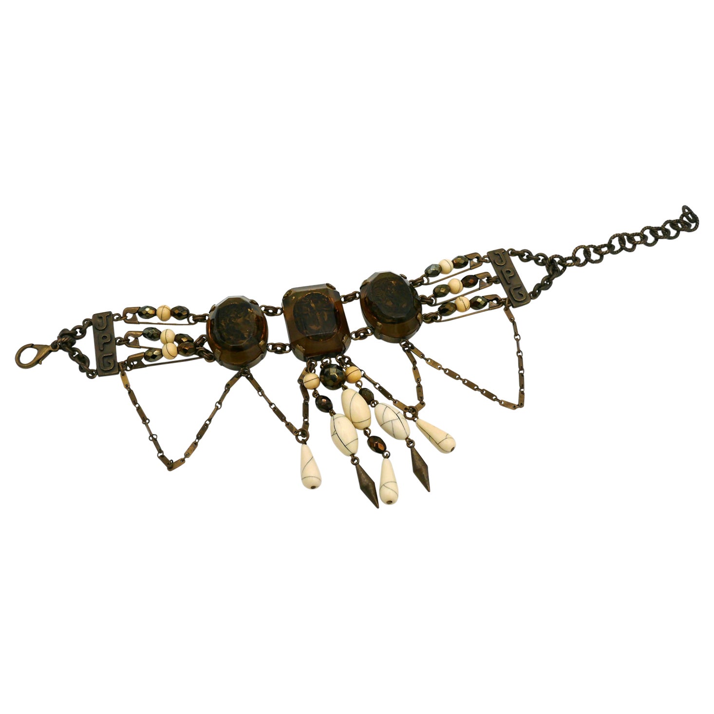 JEAN PAUL GAULTIER Vintage Cameo Choker-Halskette aus Harz