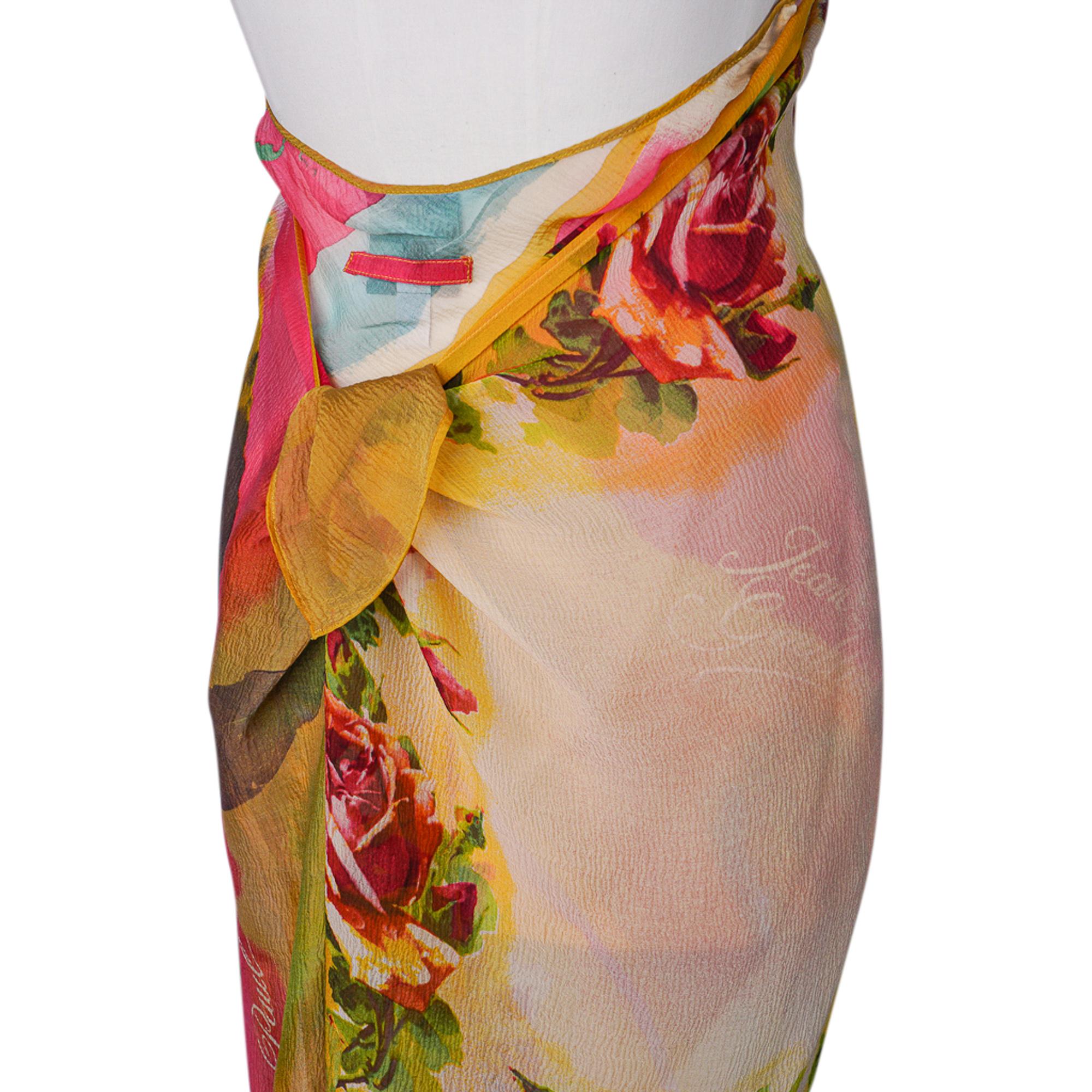 Jean Paul Gaultier Vintage Rich Flower Print Halter Dress 1990's 40 / 6 For Sale 3