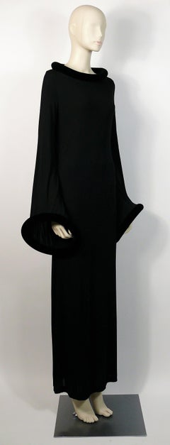 Jean Paul Gaultier Vintage Rolled Velvet Hoops Long Dress Evening Gown US Size 8