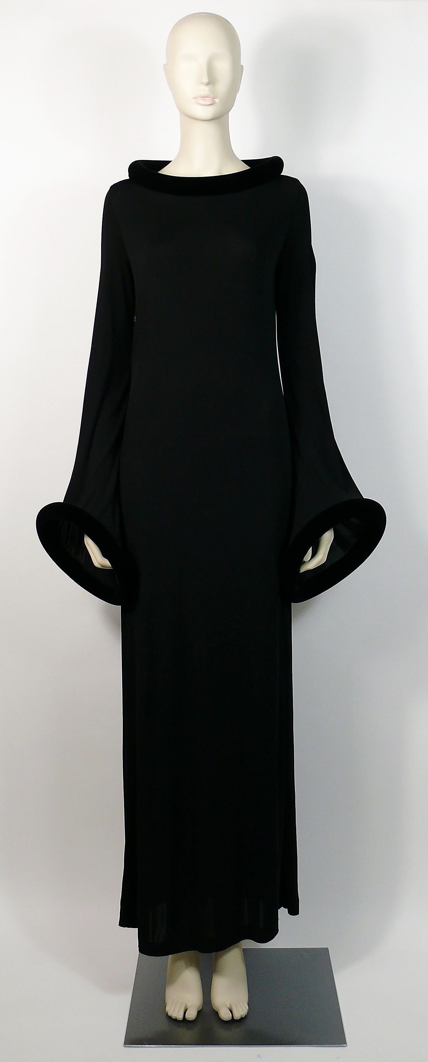 Jean Paul Gaultier Vintage Rolled Velvet Hoops Long Dress Evening Gown US Size 8 In Good Condition In Nice, FR