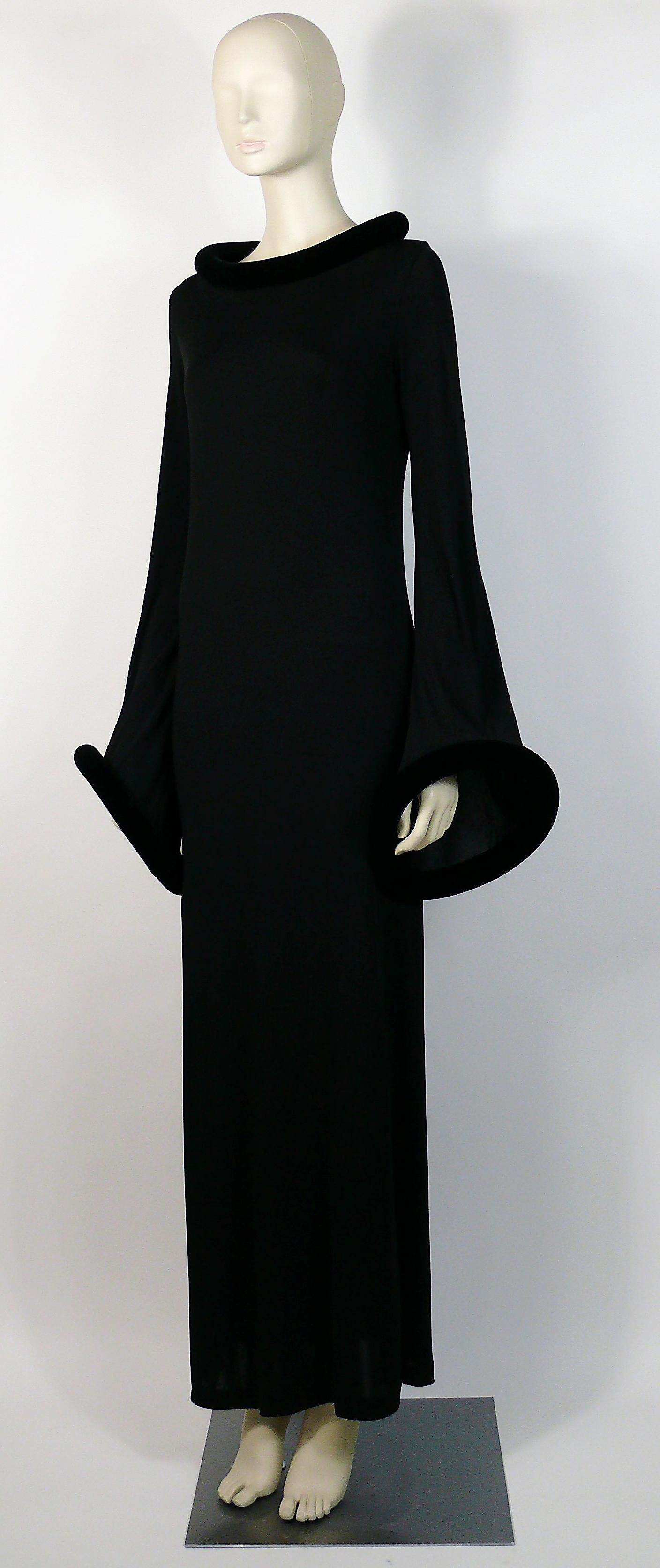 Jean Paul Gaultier Vintage Rolled Velvet Hoops Long Dress Evening Gown US Size 8 1