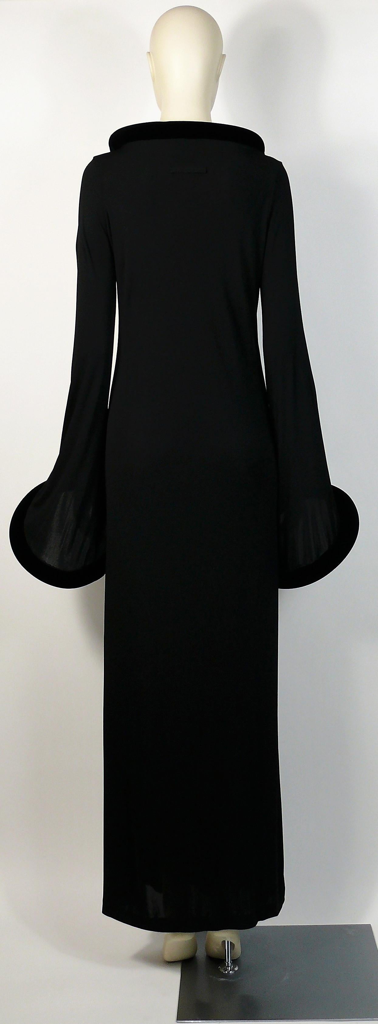 Jean Paul Gaultier Vintage Rolled Velvet Hoops Long Dress Evening Gown US Size 8 3