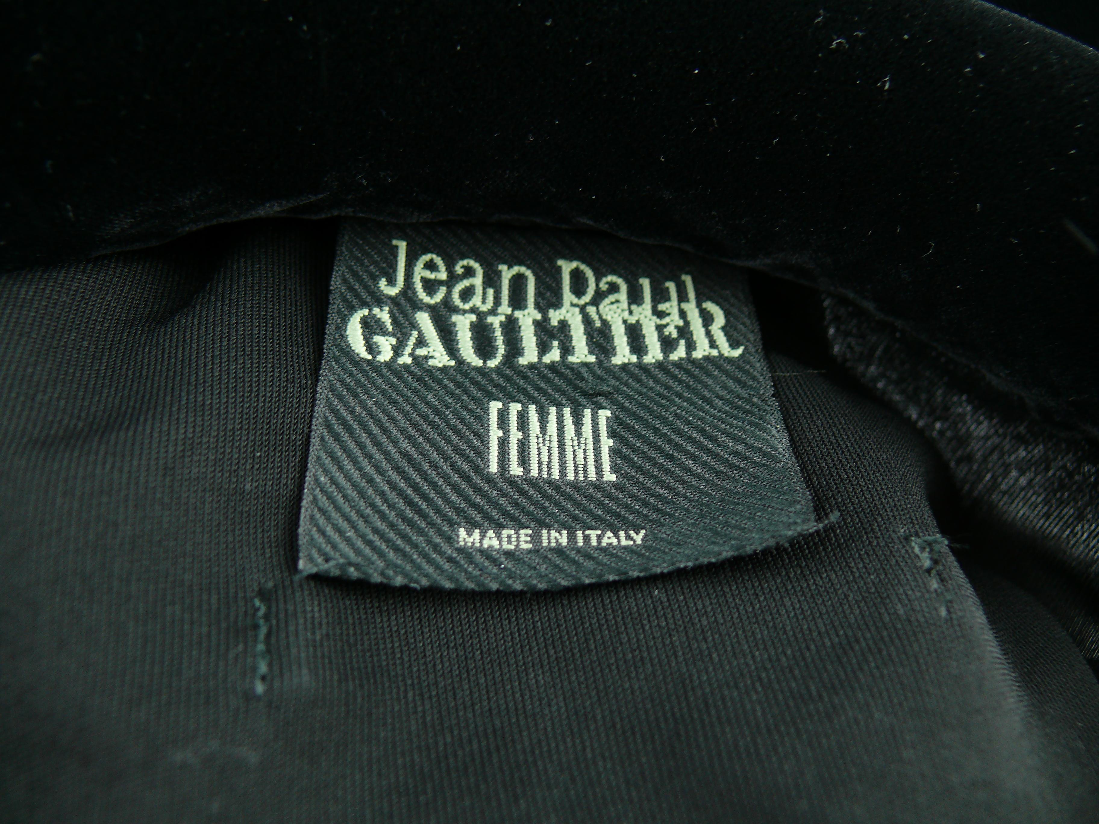 Jean Paul Gaultier Vintage Rolled Velvet Hoops Long Dress Evening Gown US Size 8 4