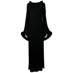 Jean Paul Gaultier Vintage Rolled Velvet Hoops Long Dress Evening Gown US Size 8