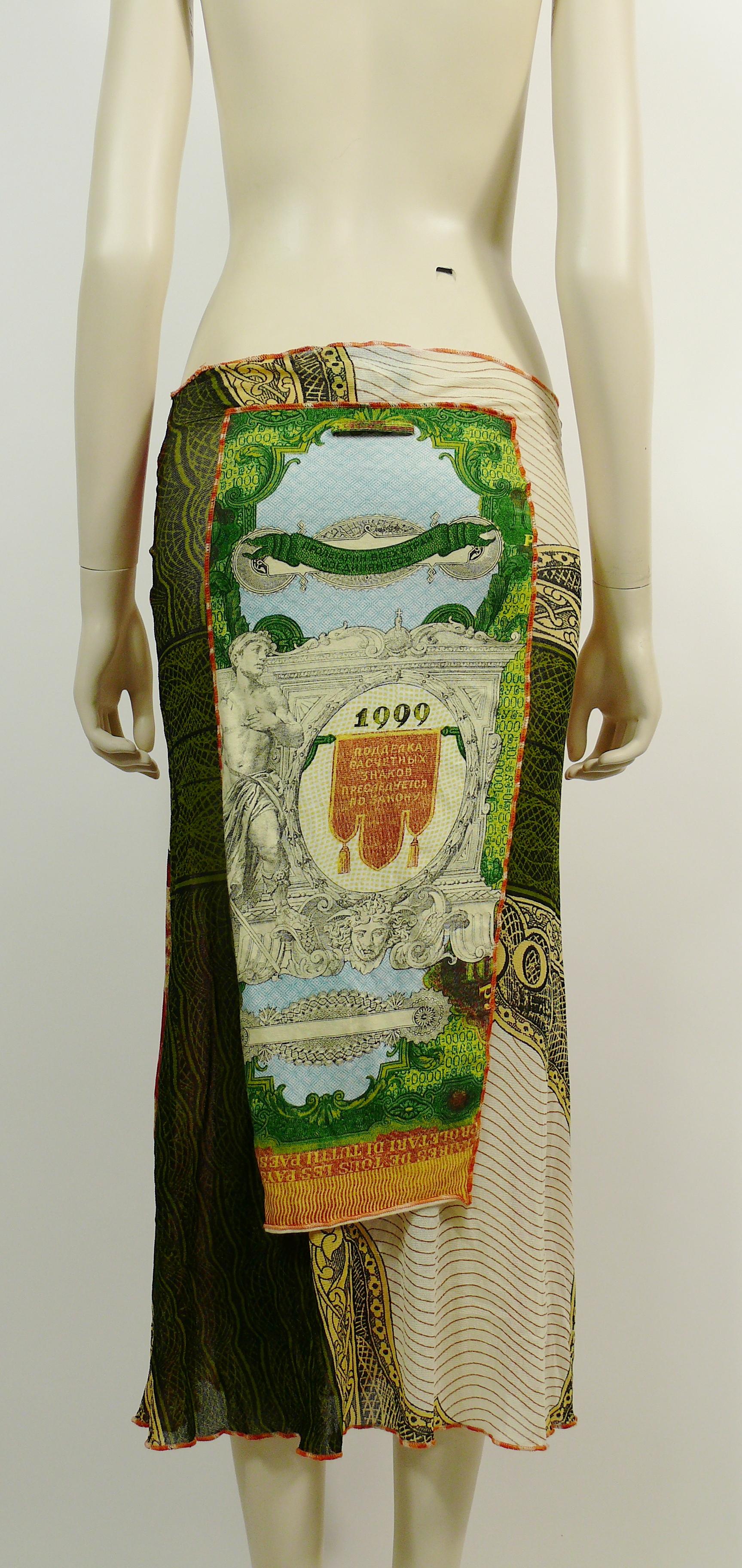 Jean Paul Gaultier Vintage Rouble Banknote Print Skirt 5